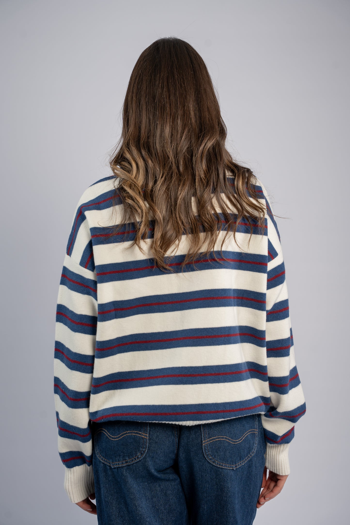 Striped knit top 001