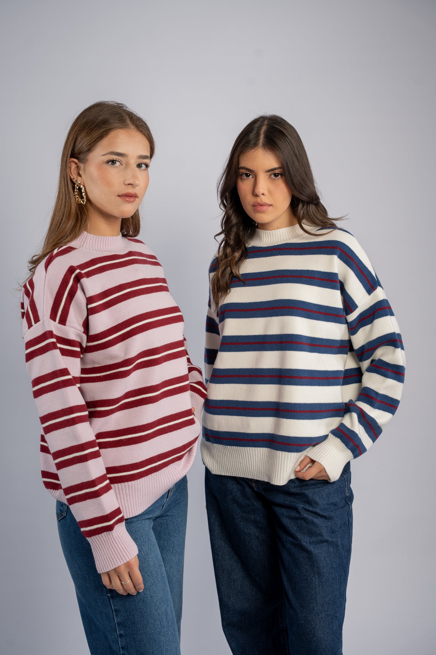Striped knit top 001