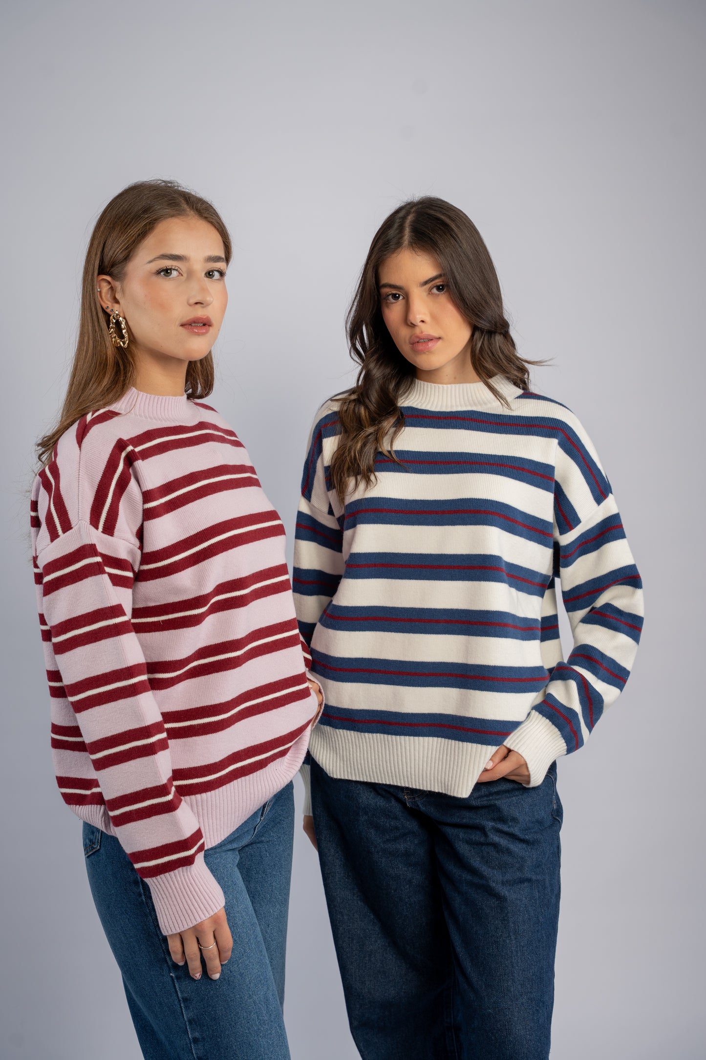 Striped knit top 001