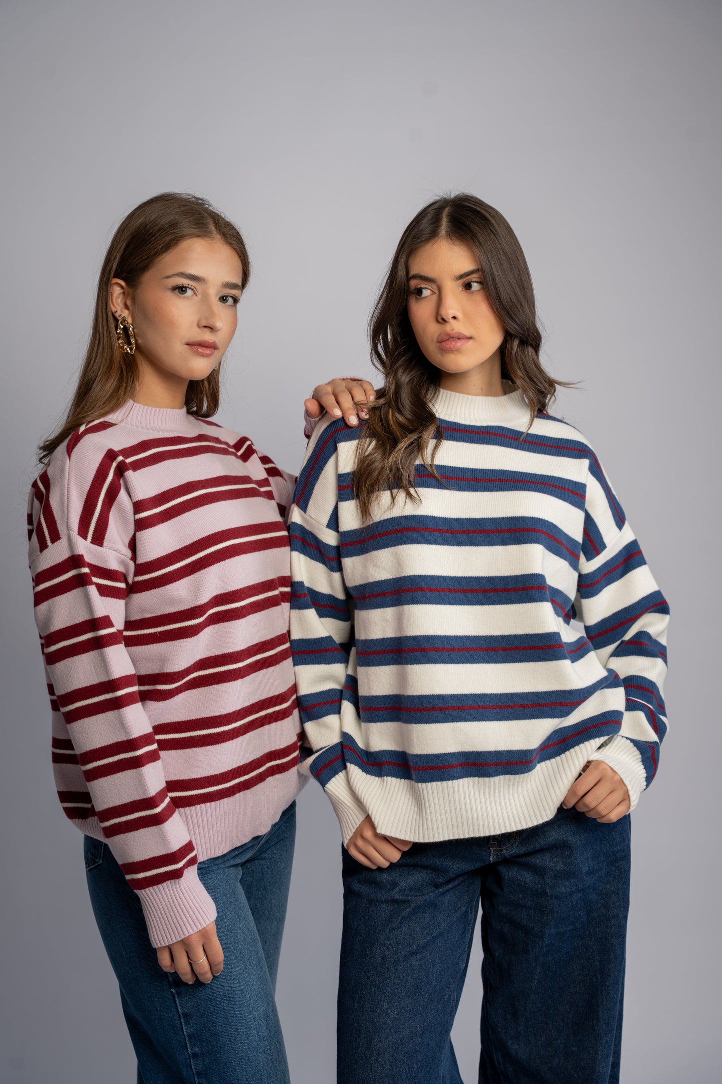 Striped knit top 001