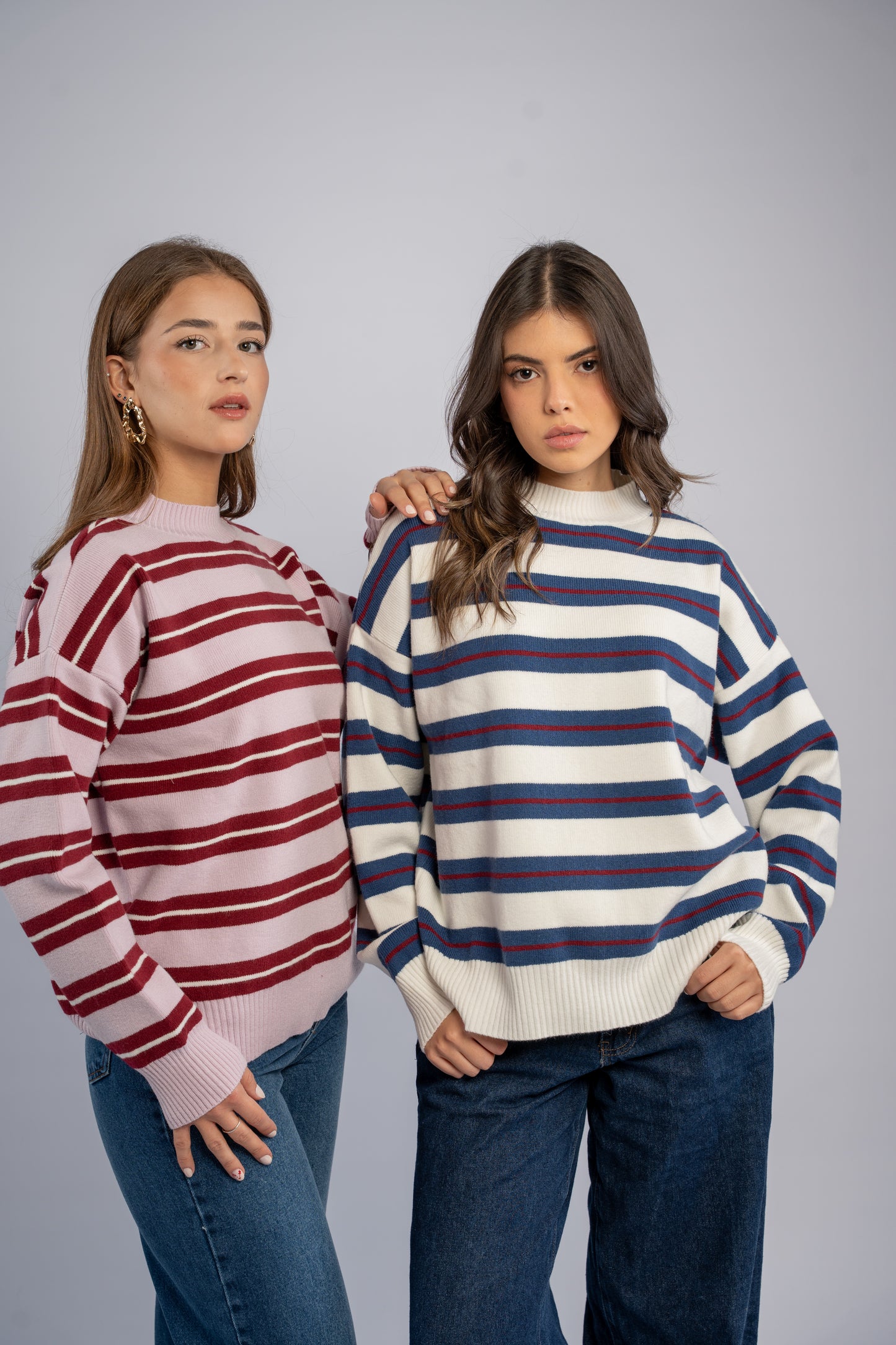 Striped knit top 001