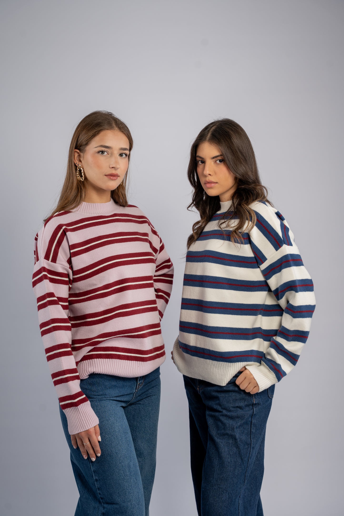 Striped knit top 001