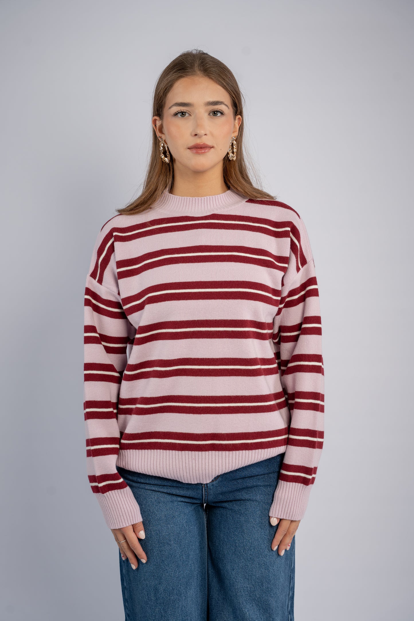 Striped knit top 001