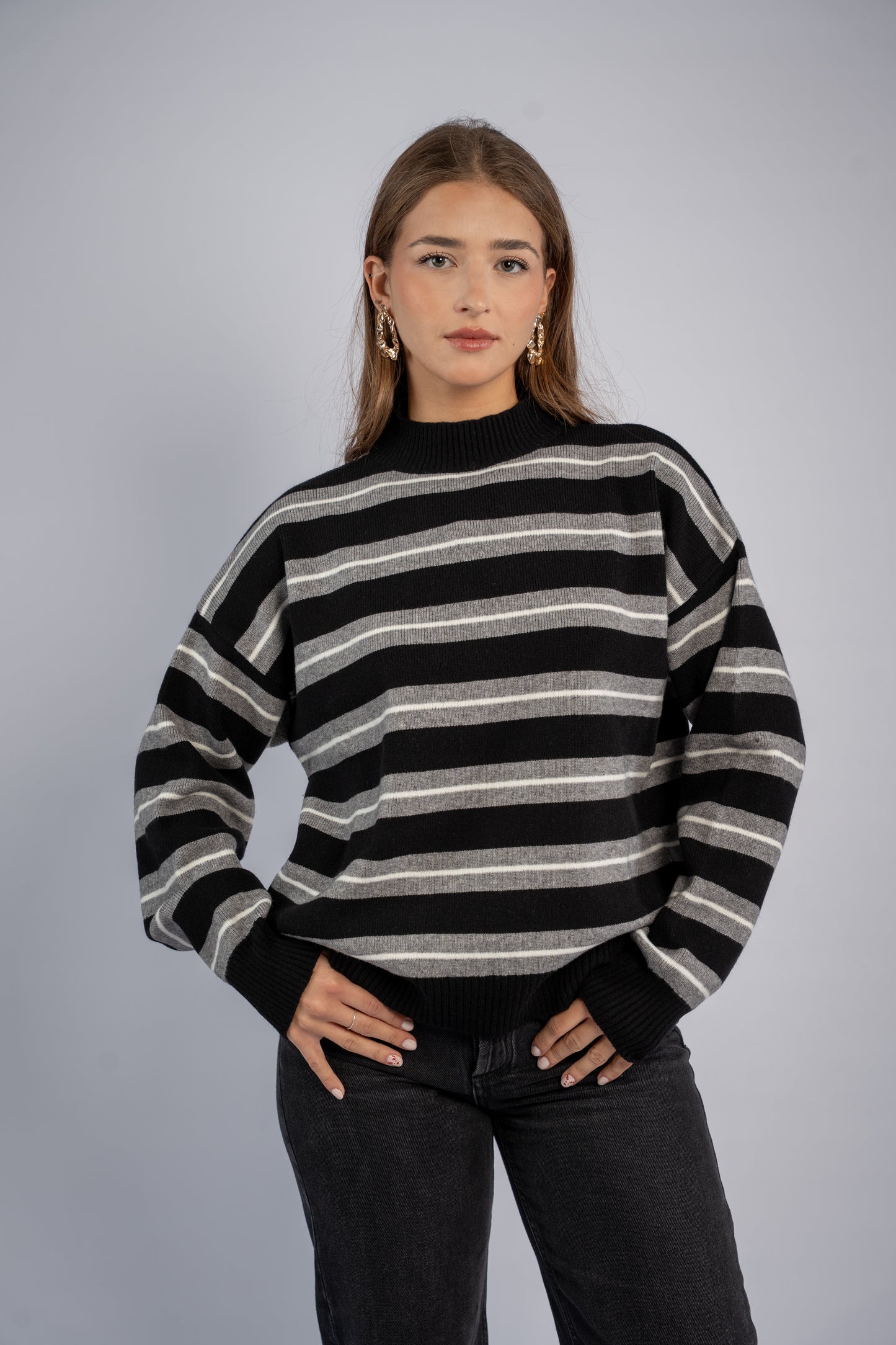 Striped knit top 001