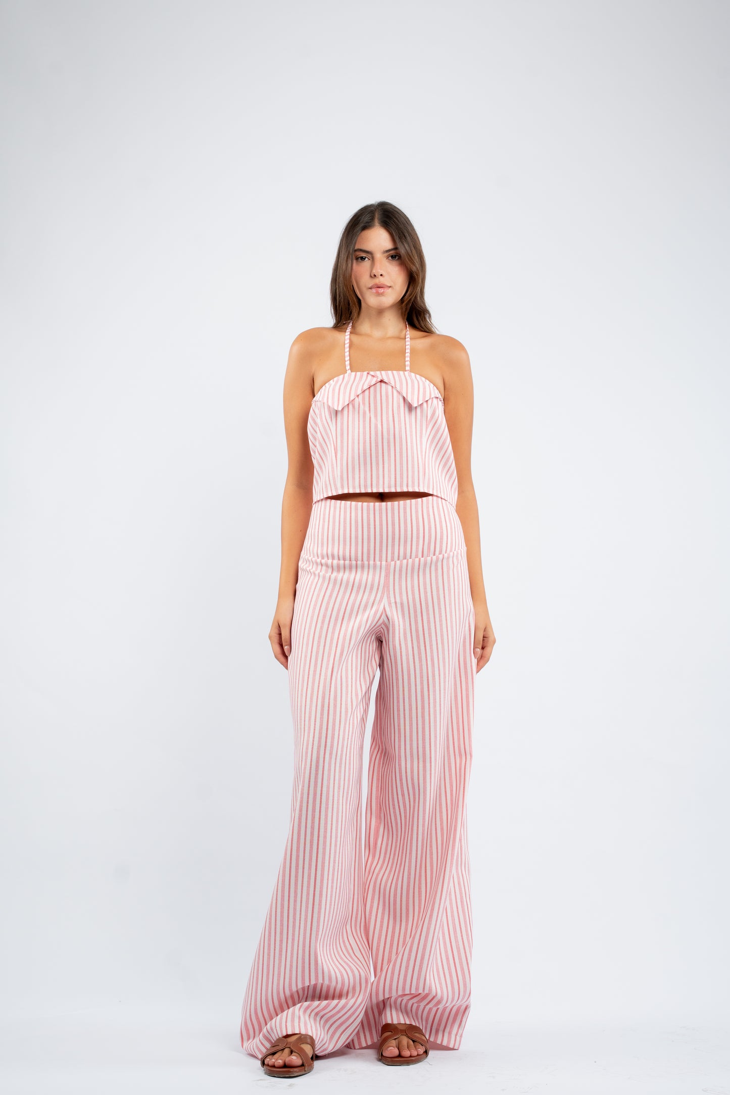 Striped halter set