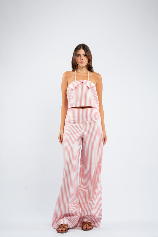 Striped halter set