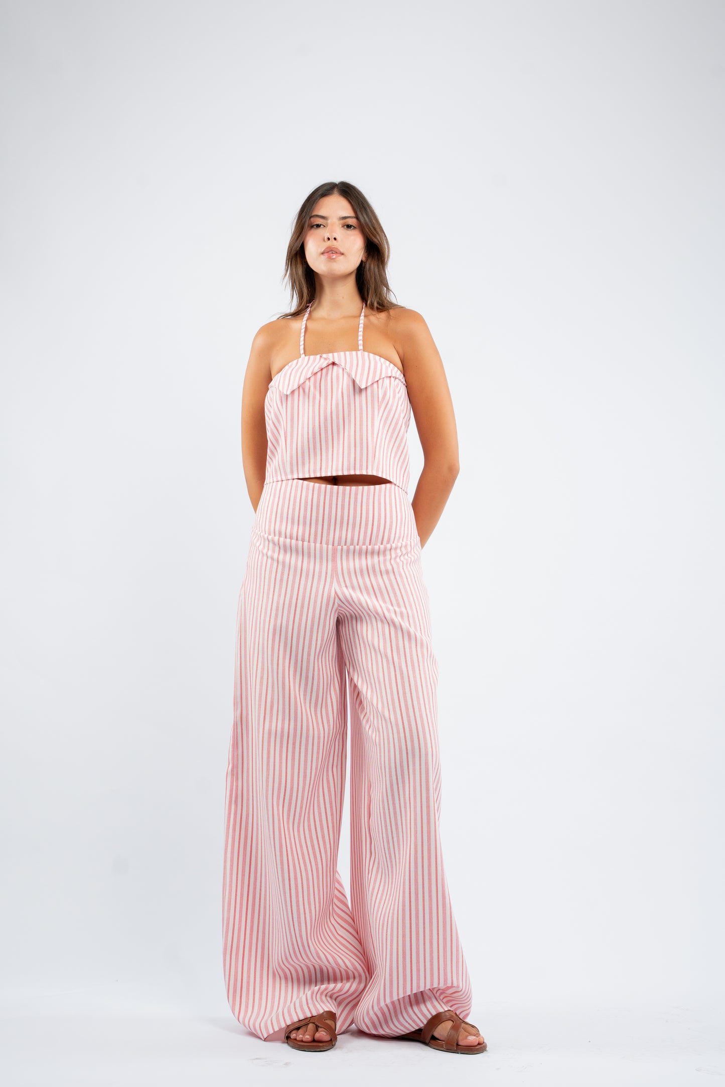 Striped halter set