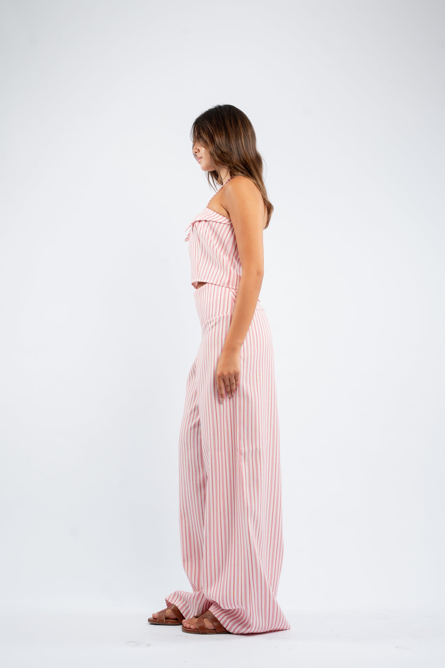 Striped halter set