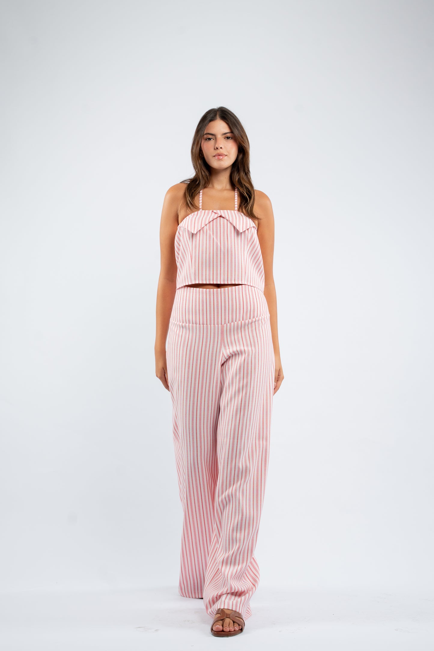 Striped halter set