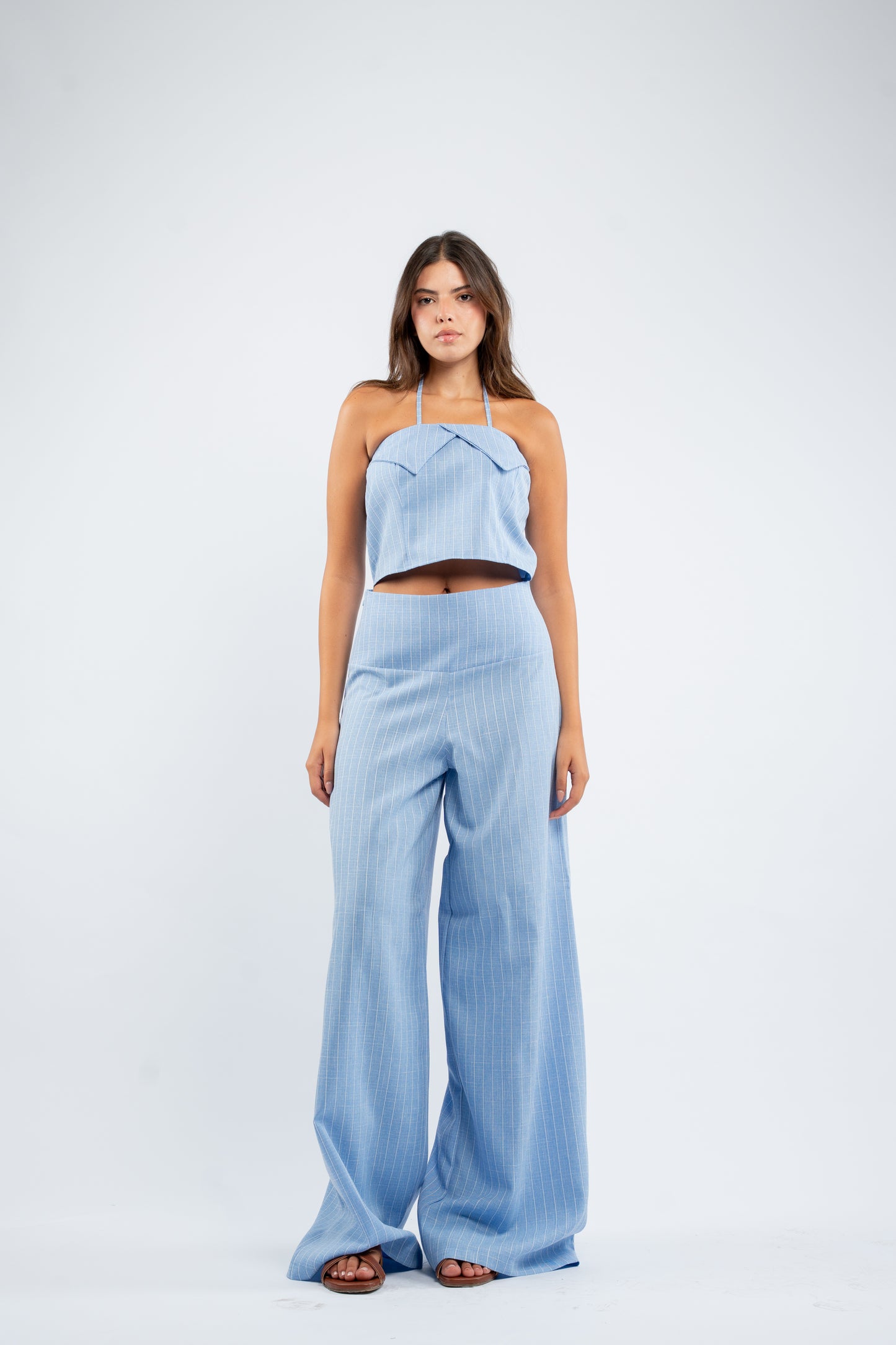 Striped halter set