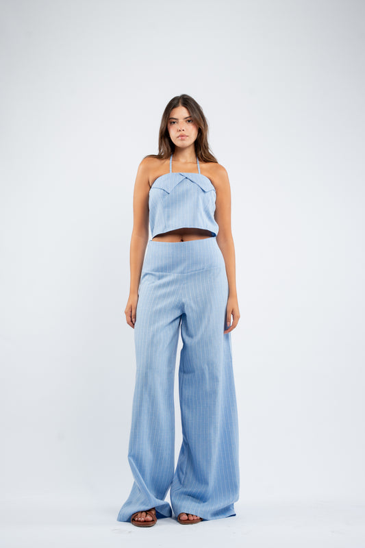 Striped halter set