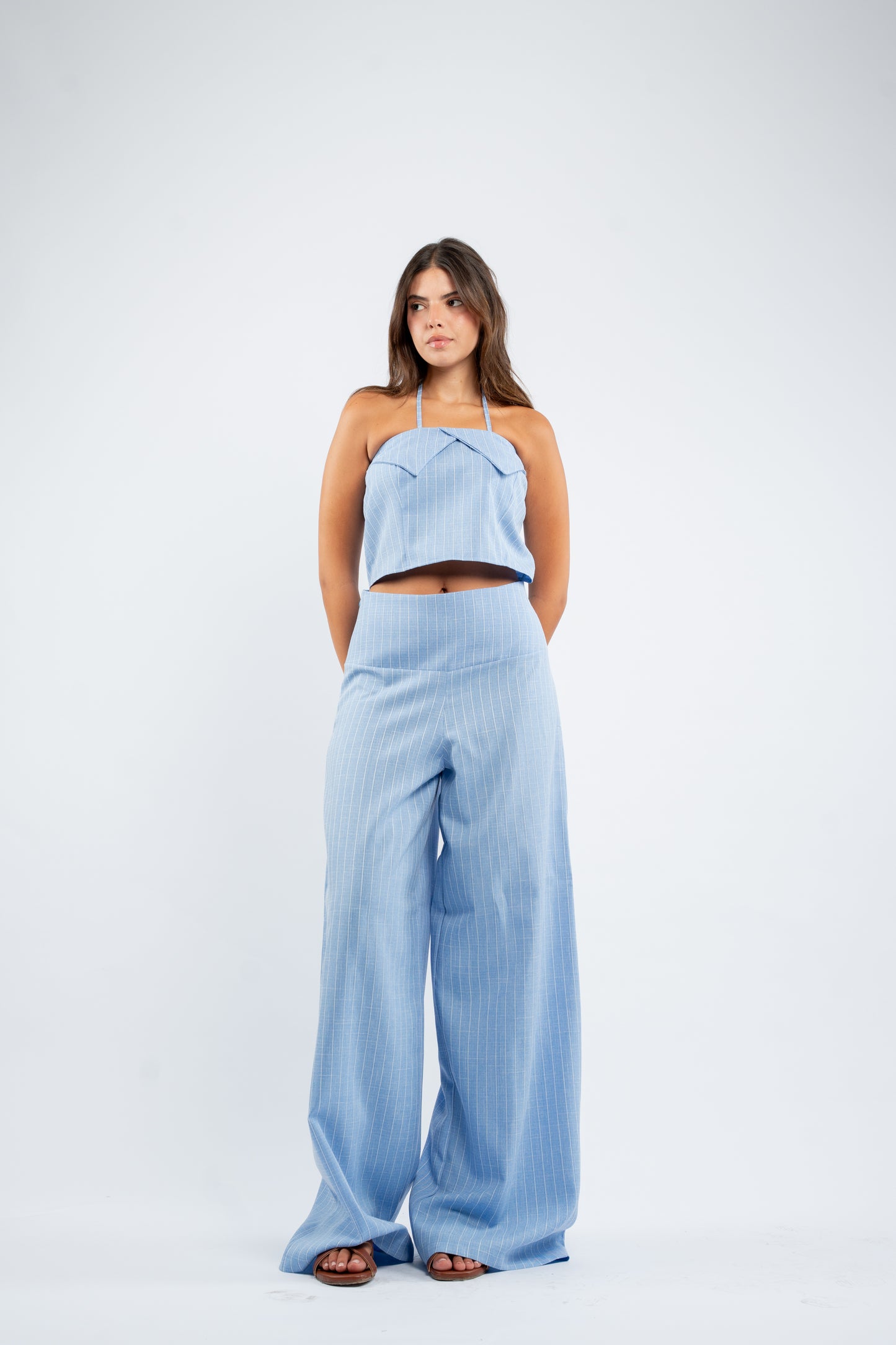 Striped halter set