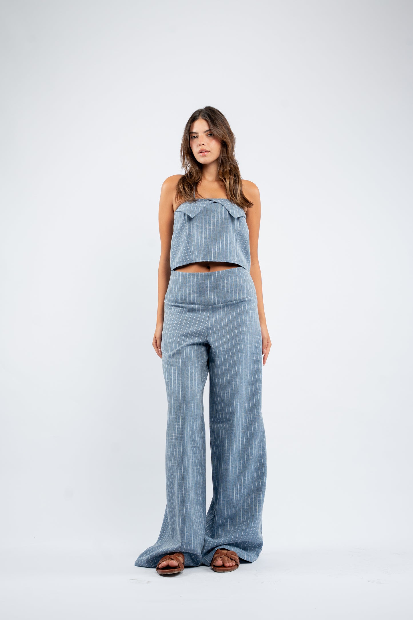 Striped halter set