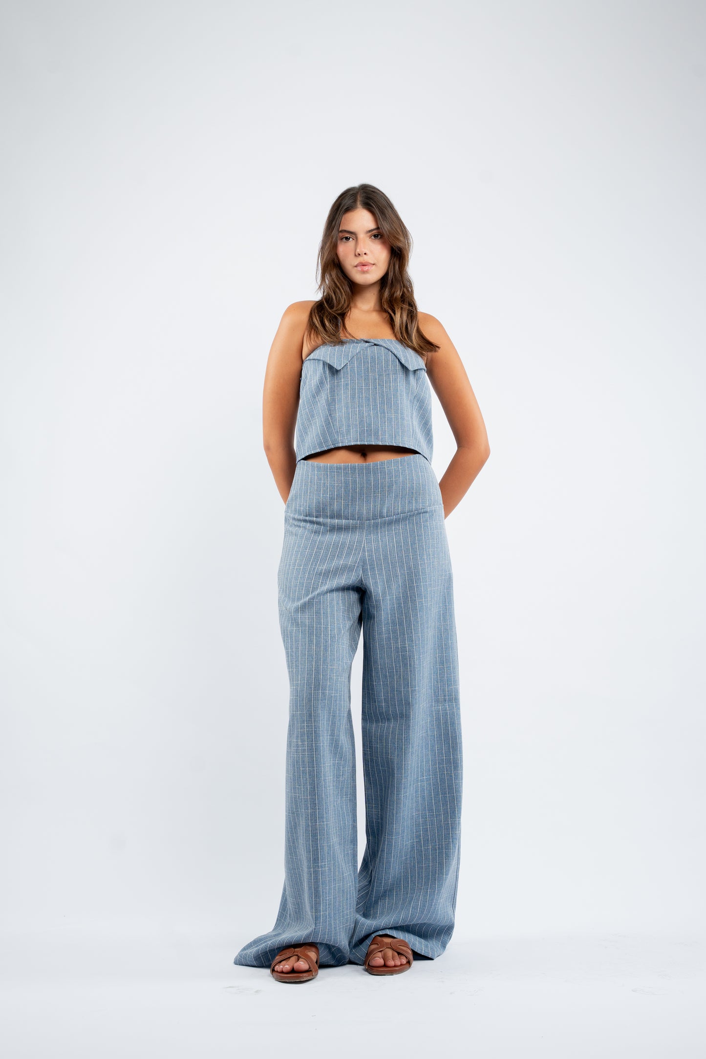 Striped halter set