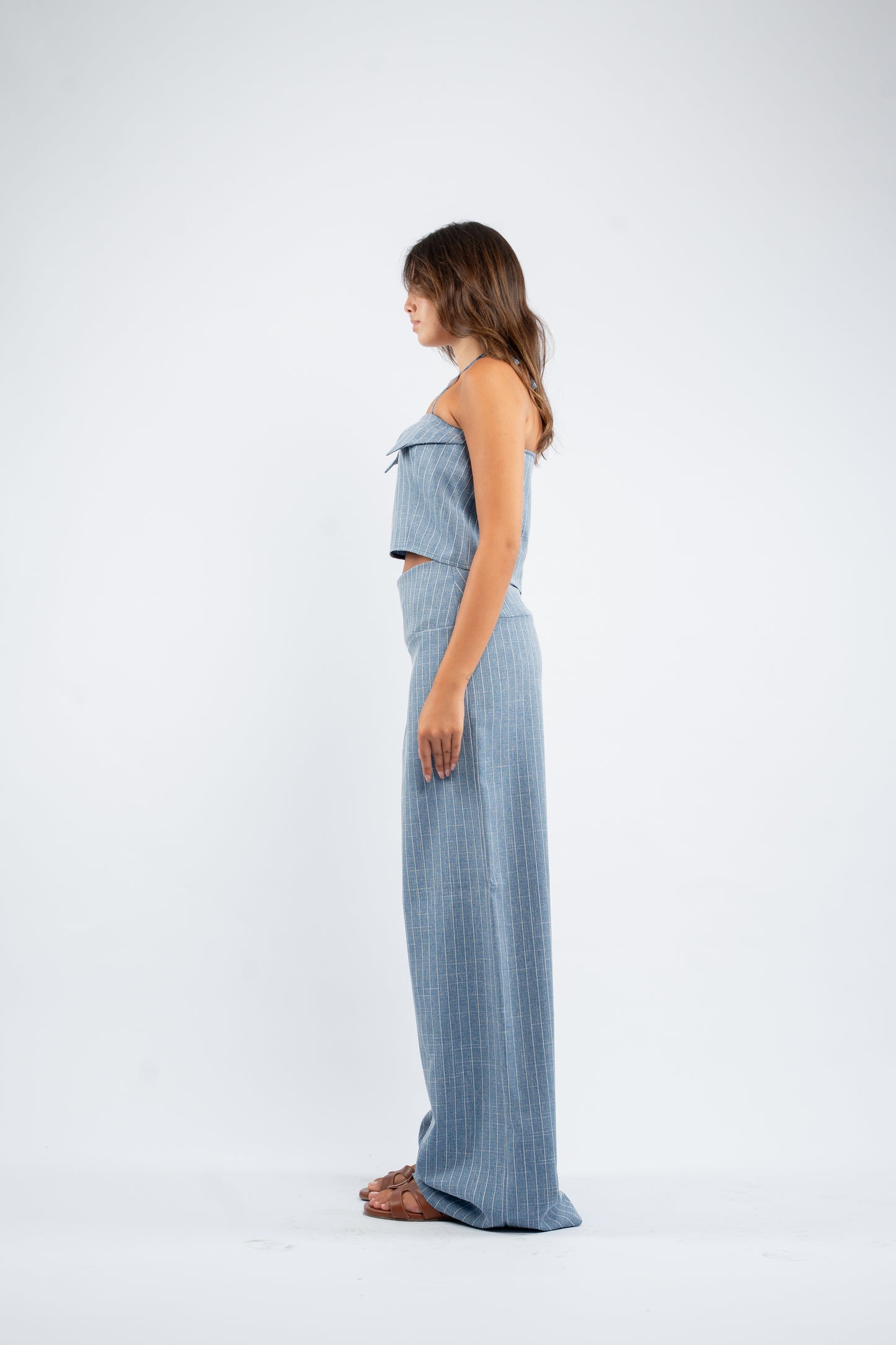 Striped halter set
