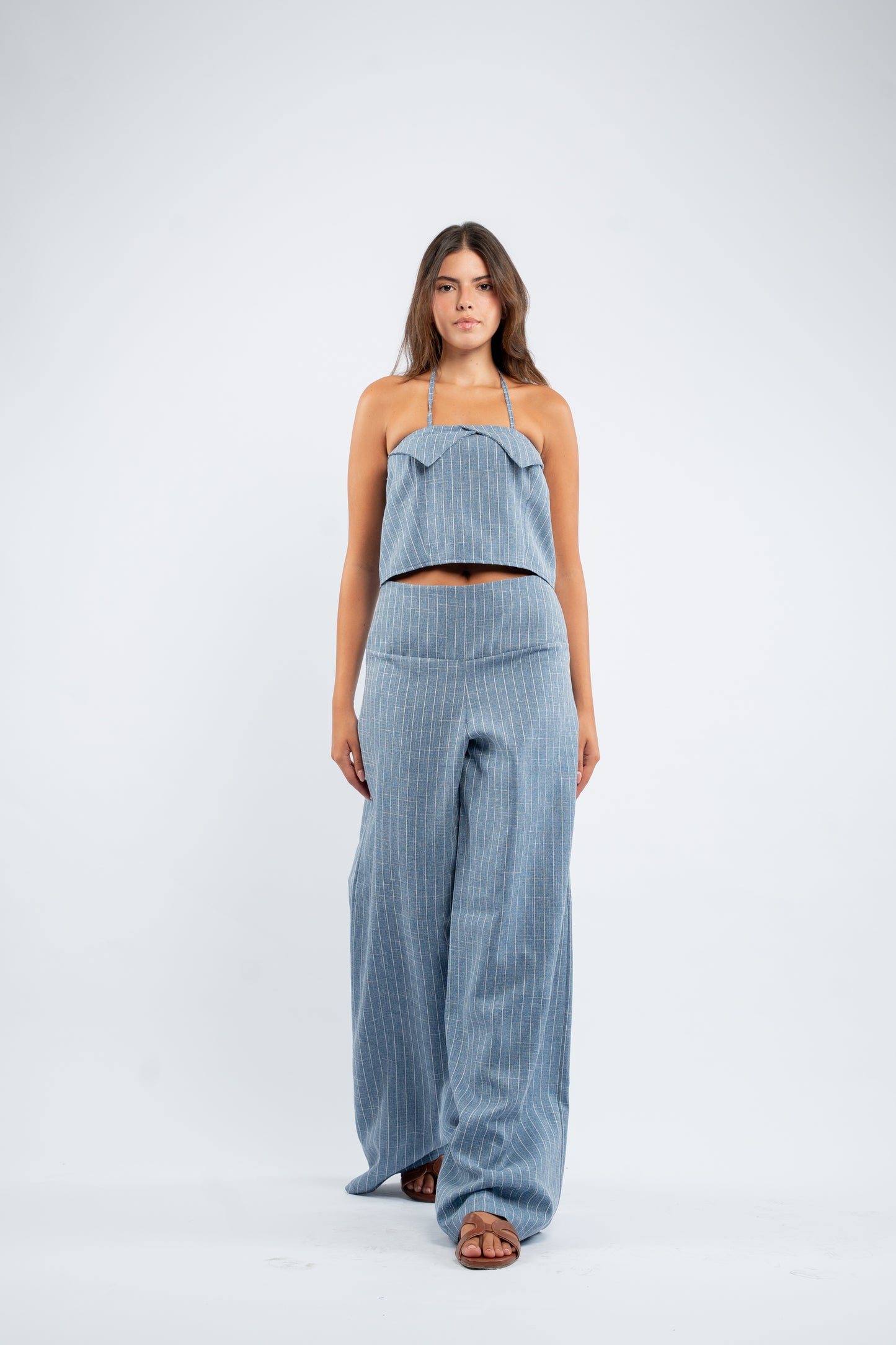 Striped halter set