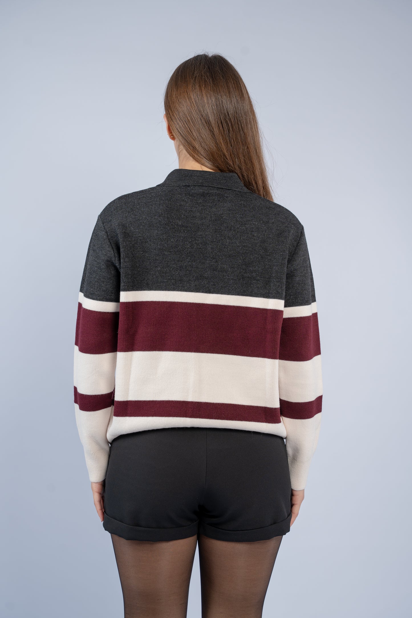 Buttoned knit polo
