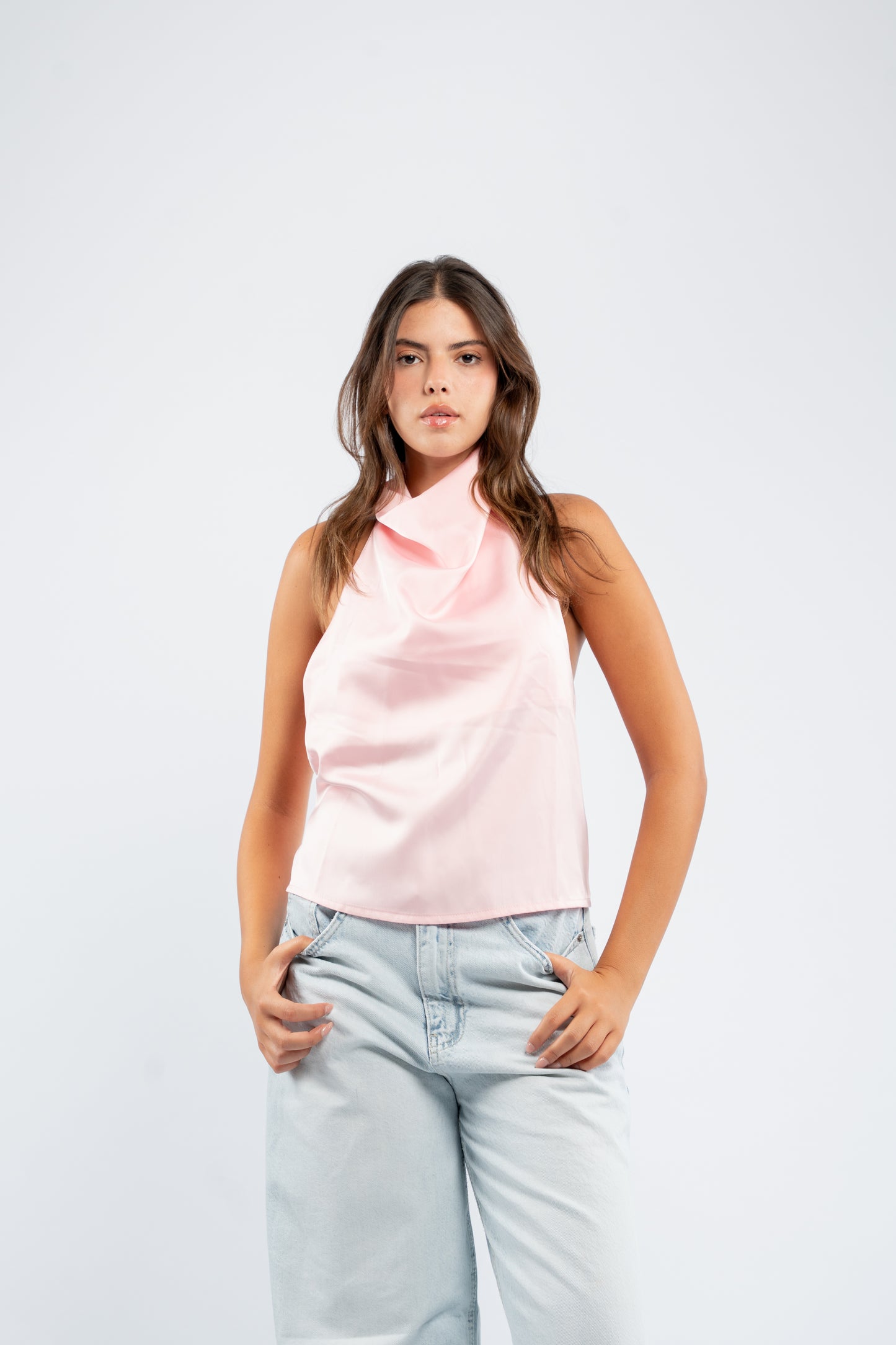 Halter silk top