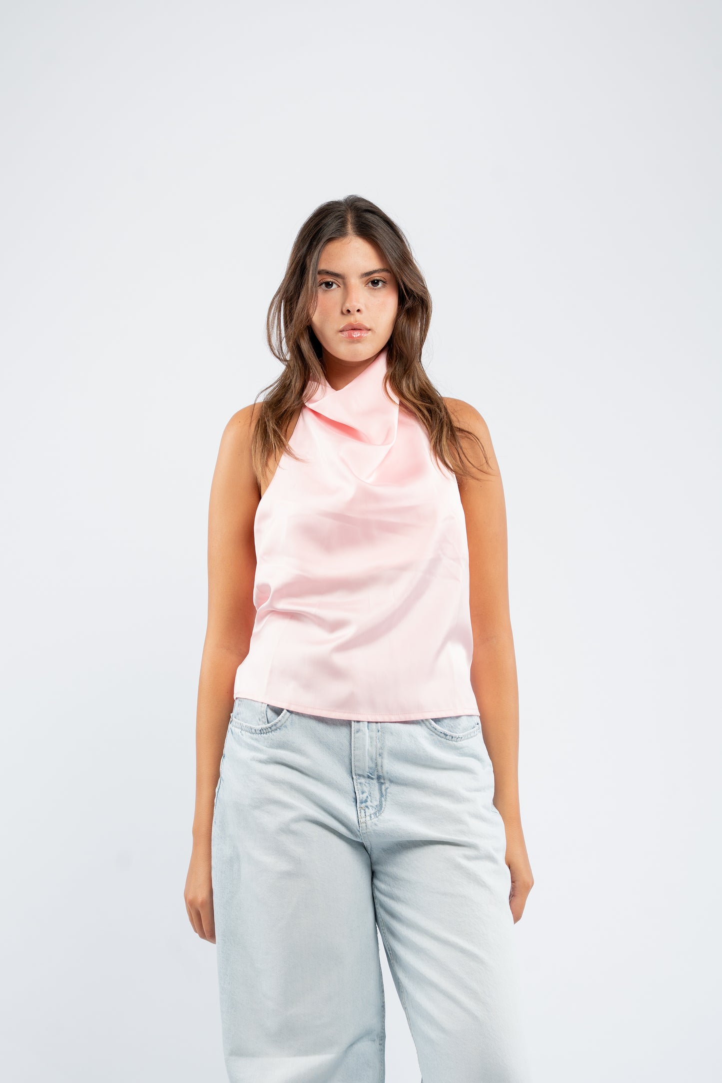 Halter silk top