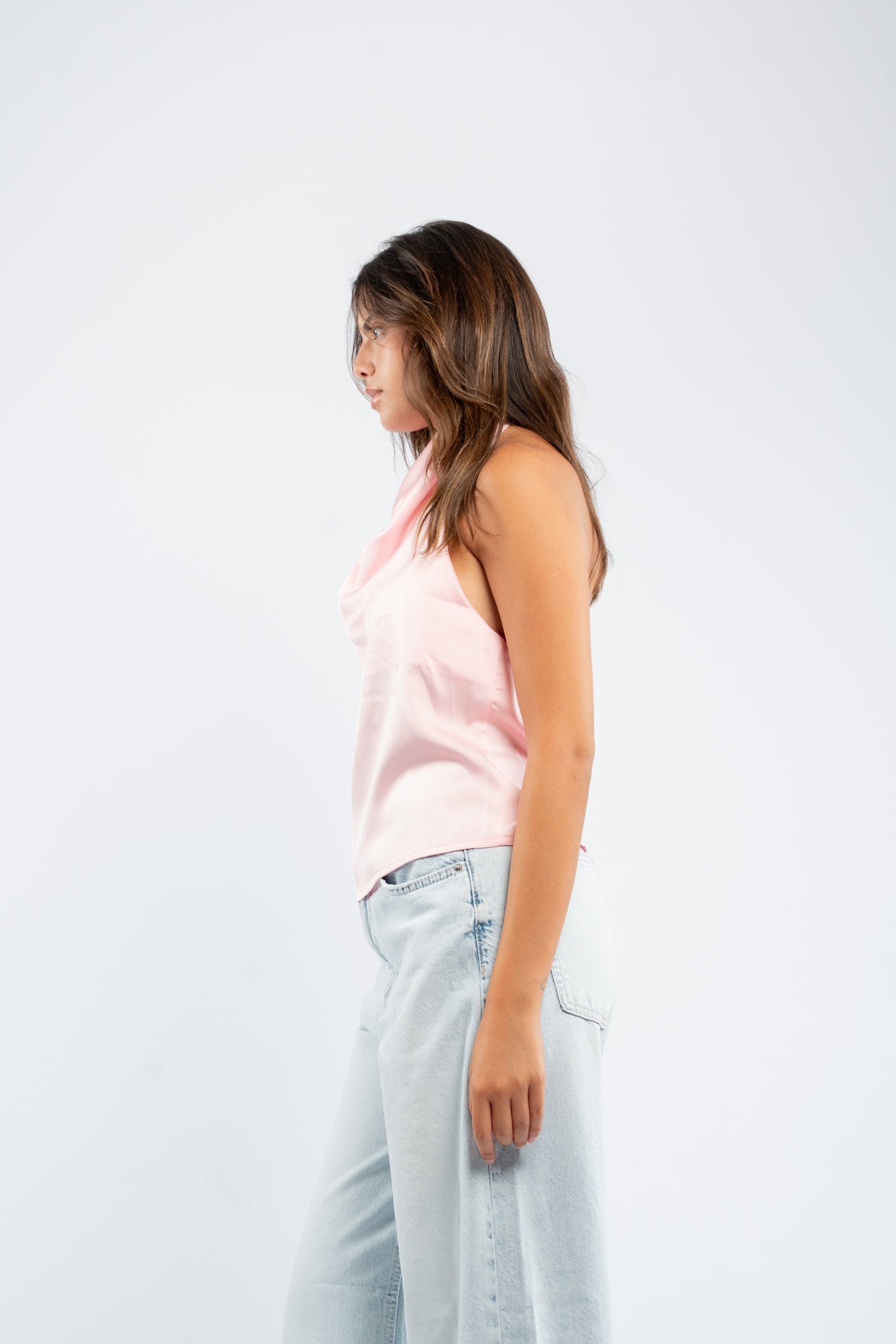 Halter silk top