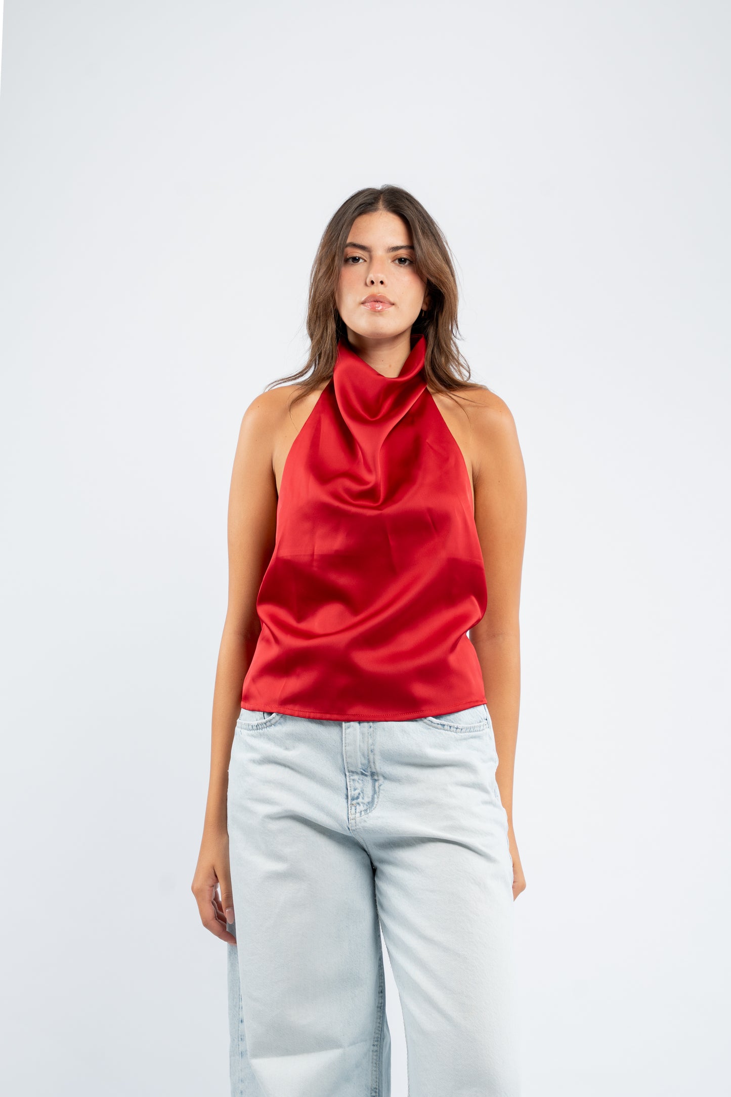 Halter silk top