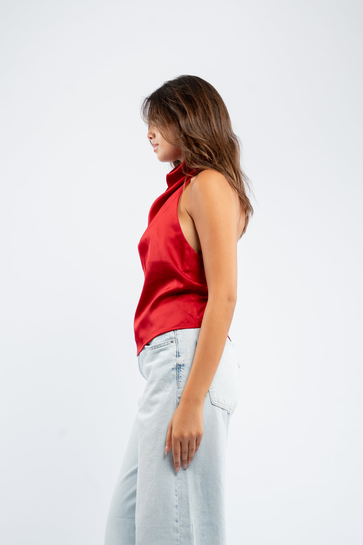 Halter silk top
