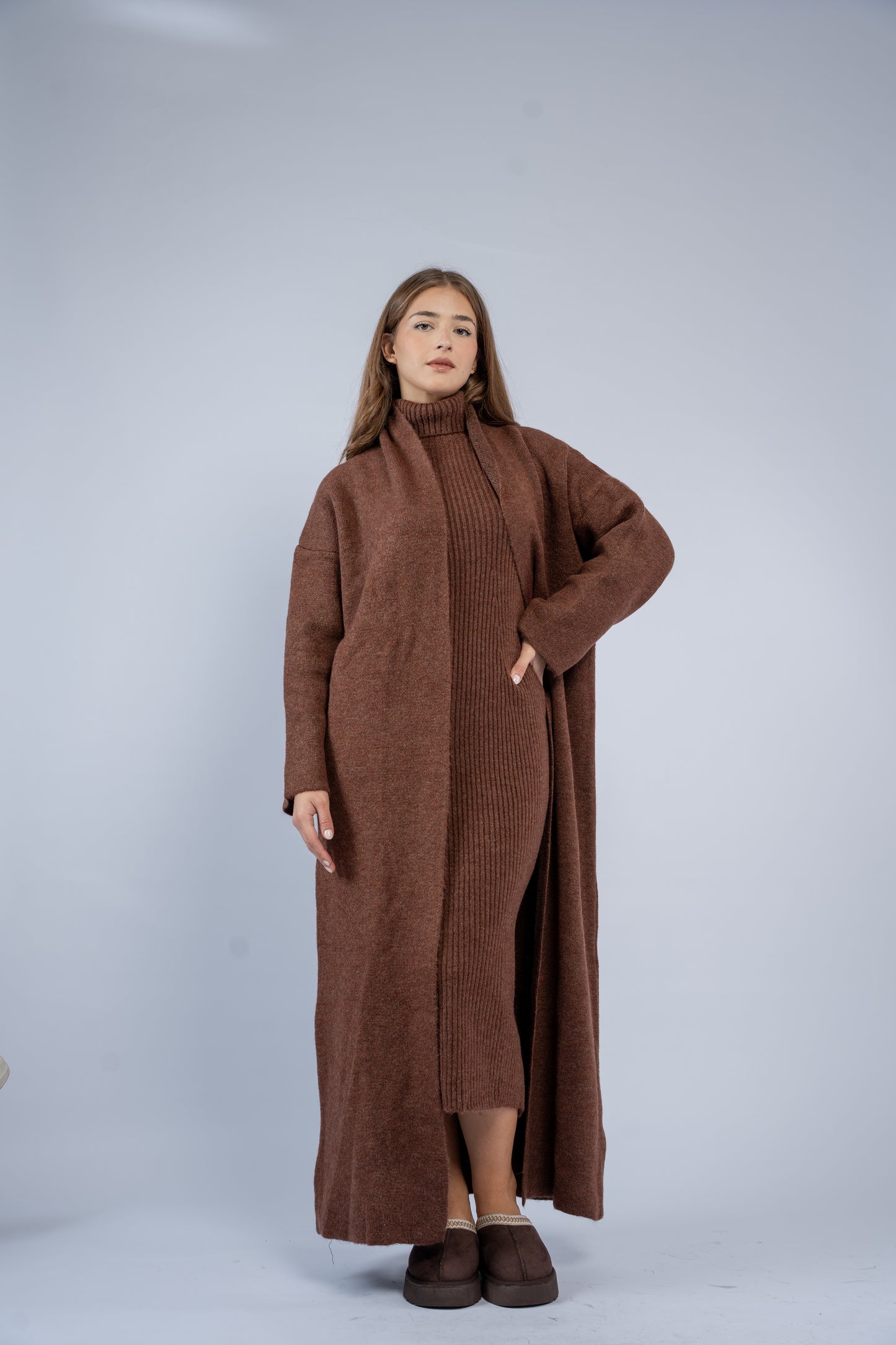 Long dress with cardigan