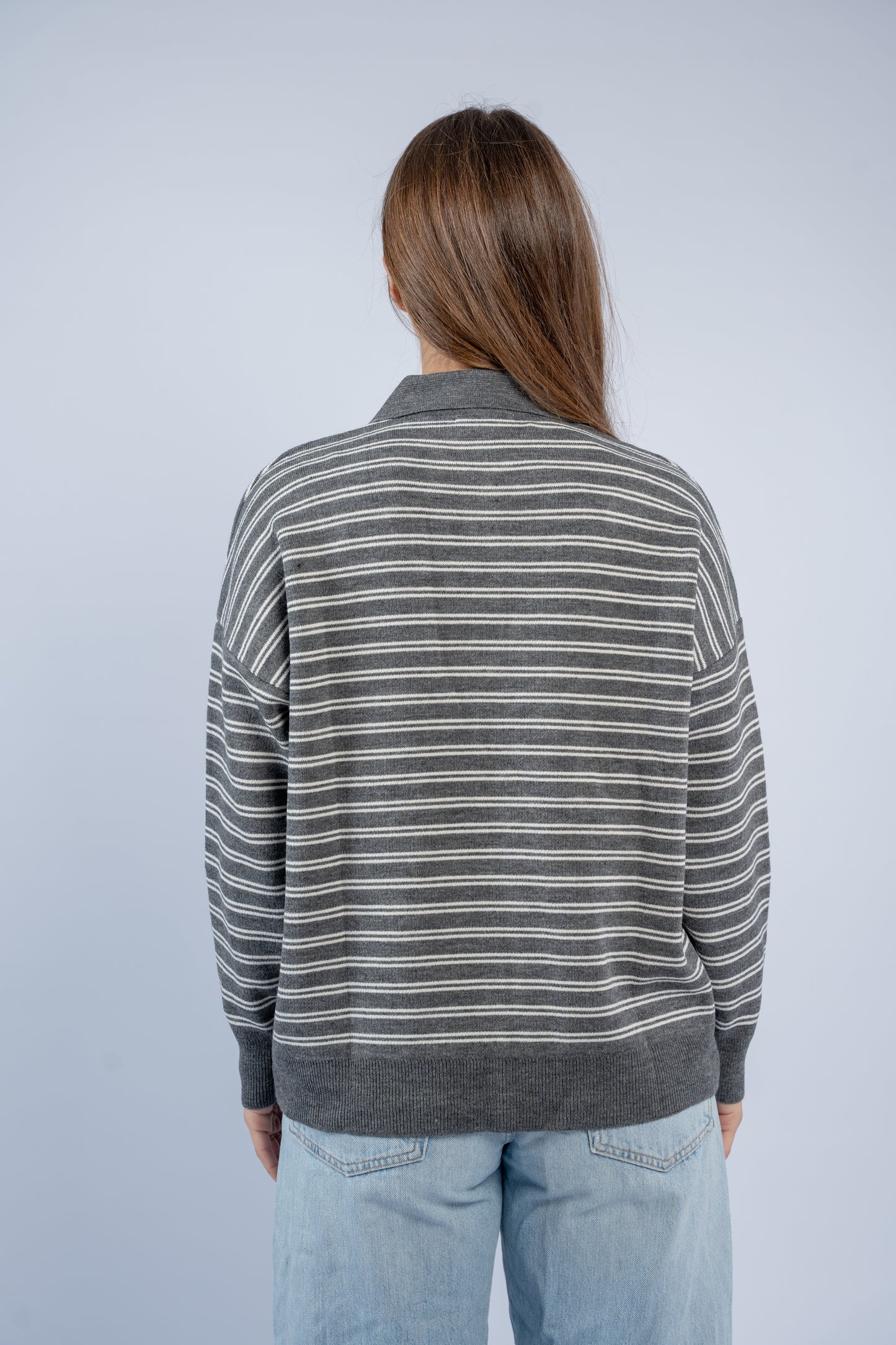 Buttoned knit polo