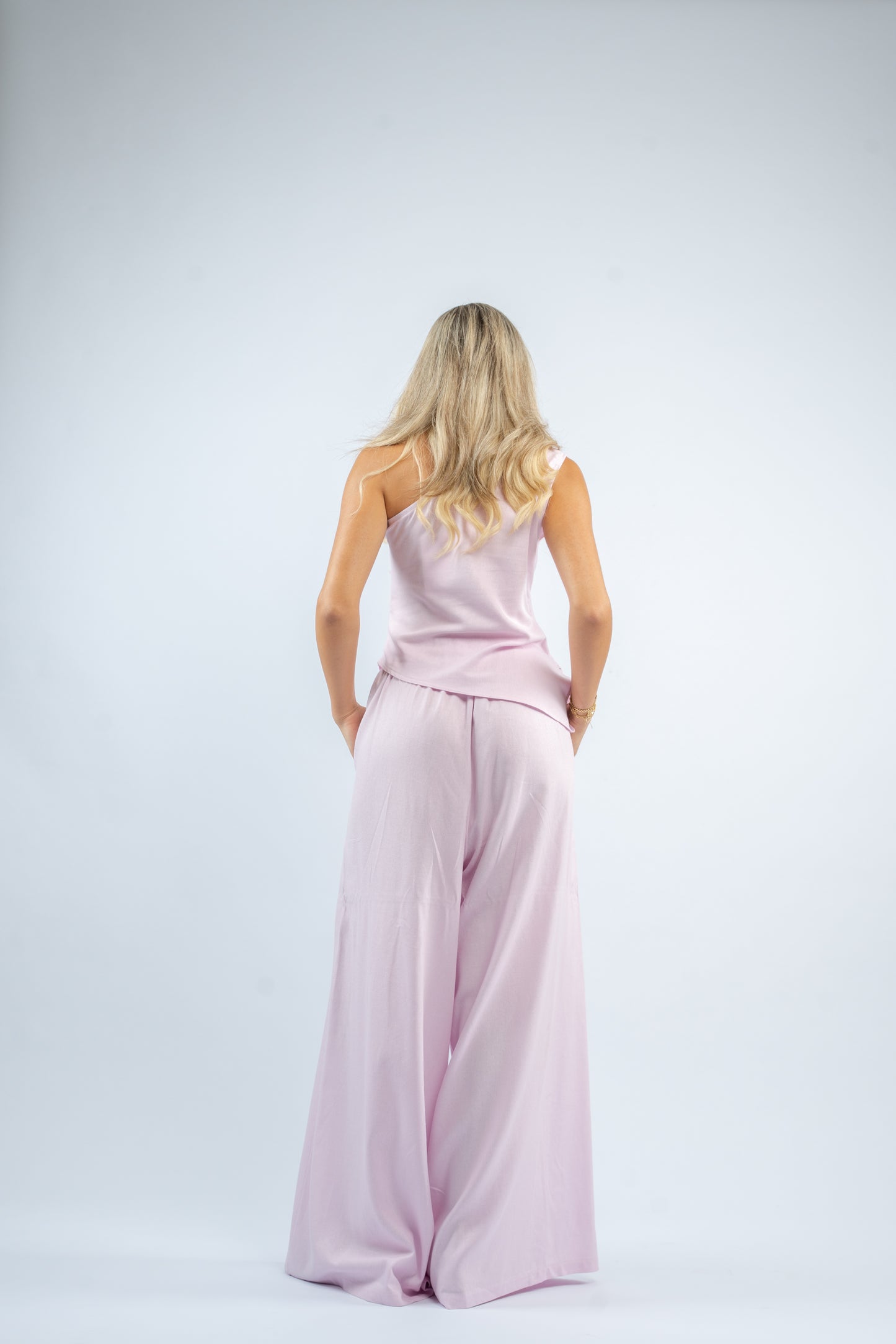 One shoulder linen set