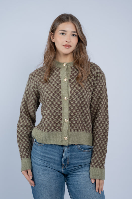 Vintage olive cardigan