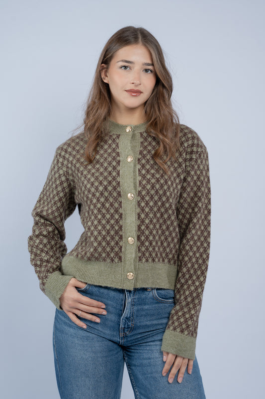 Vintage olive cardigan
