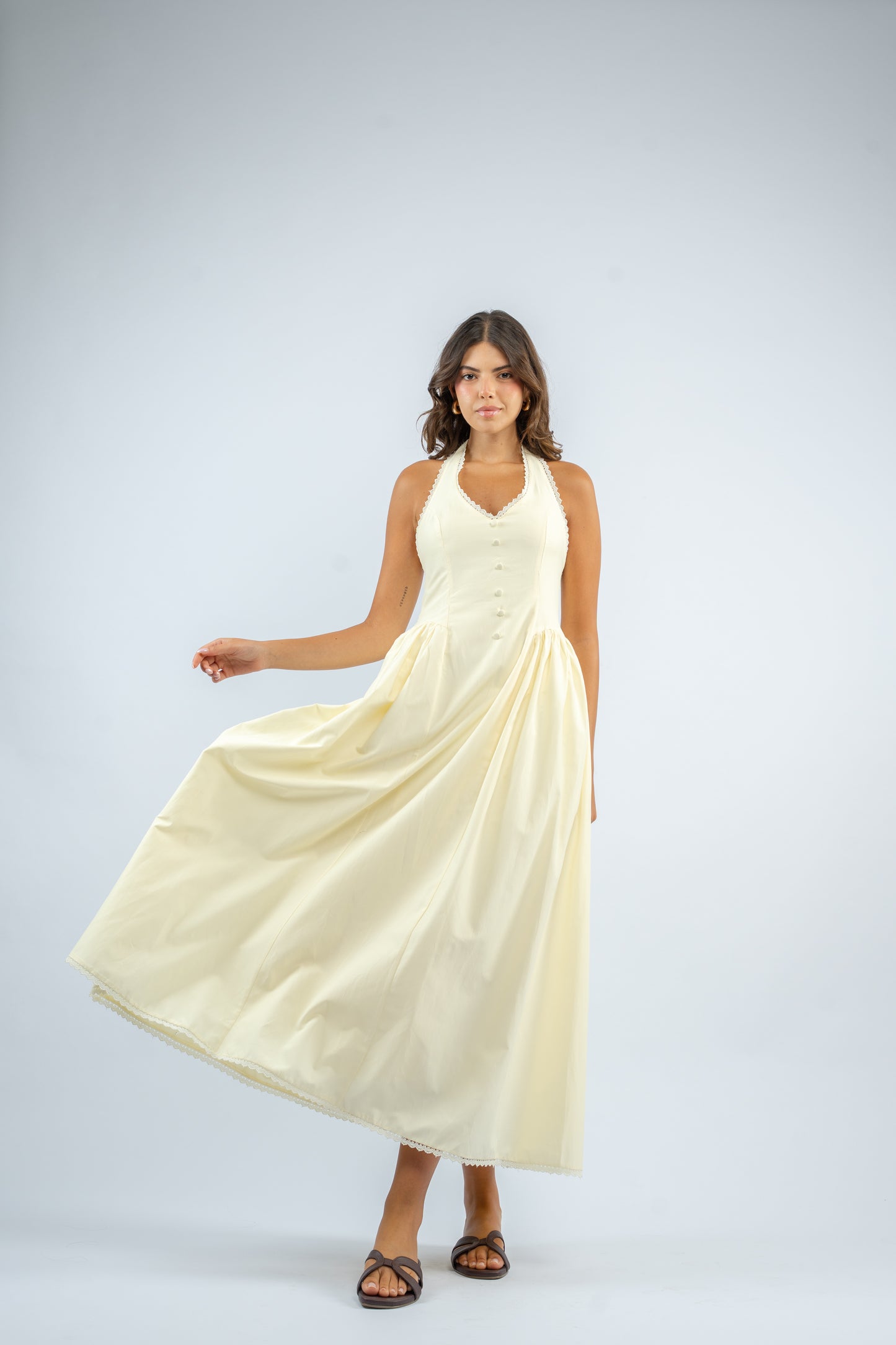 Halter button dress