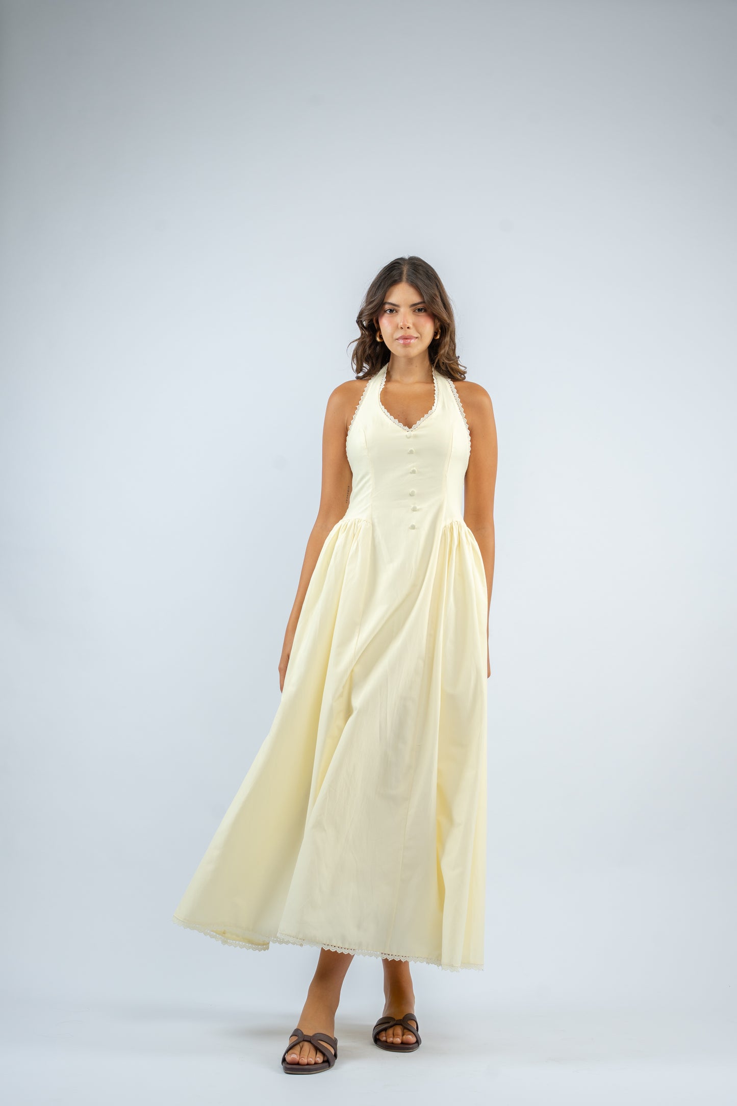 Halter button dress