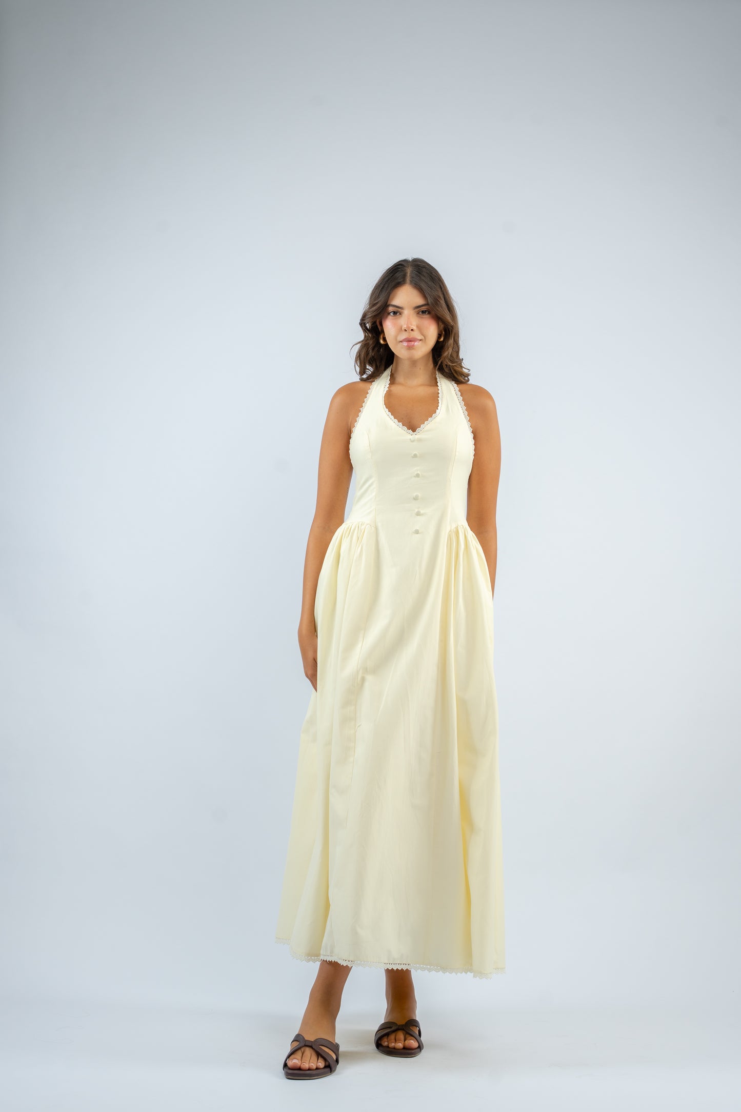 Halter button dress