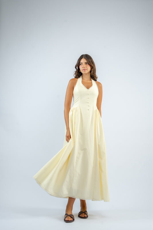 Halter button dress