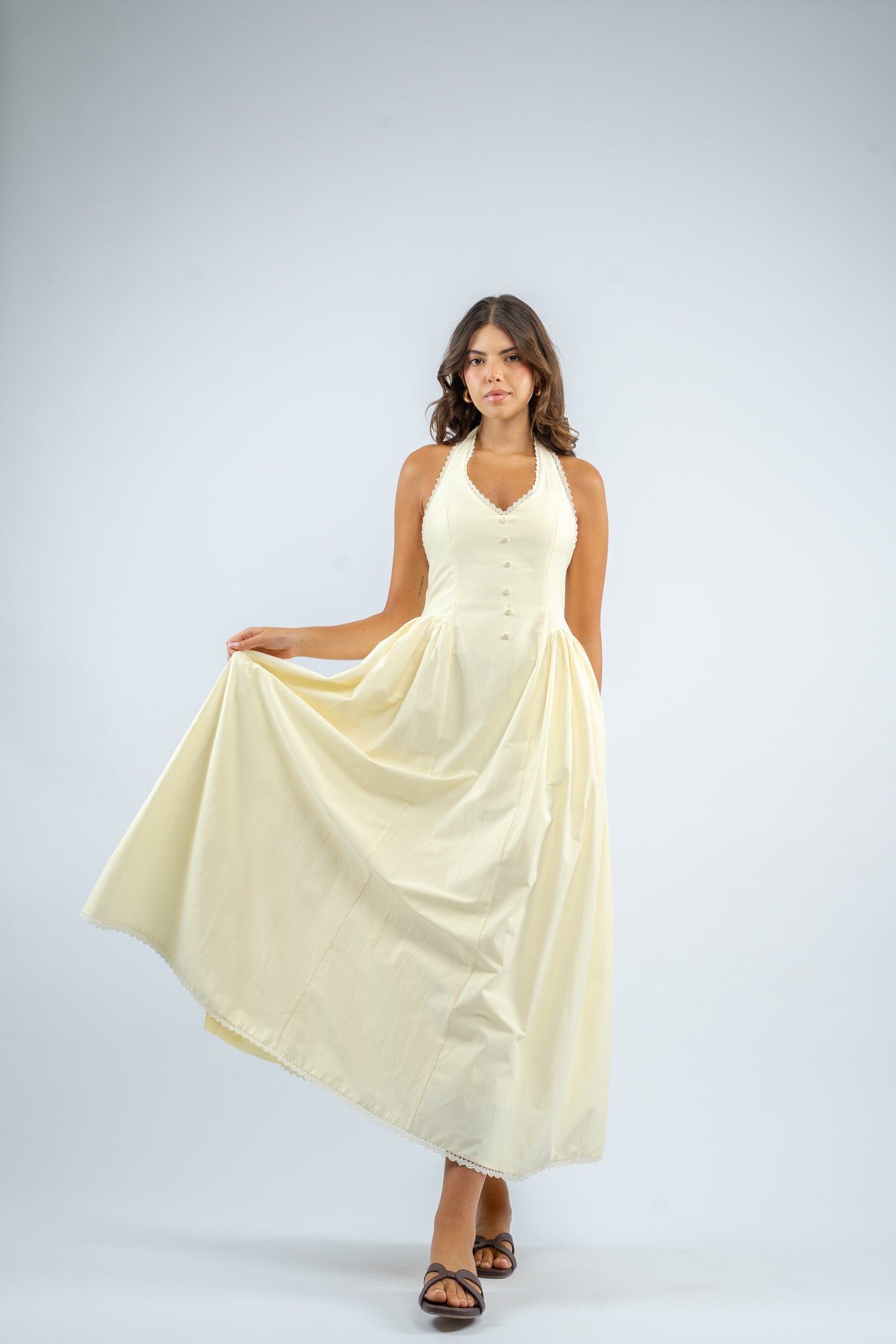 Halter button dress