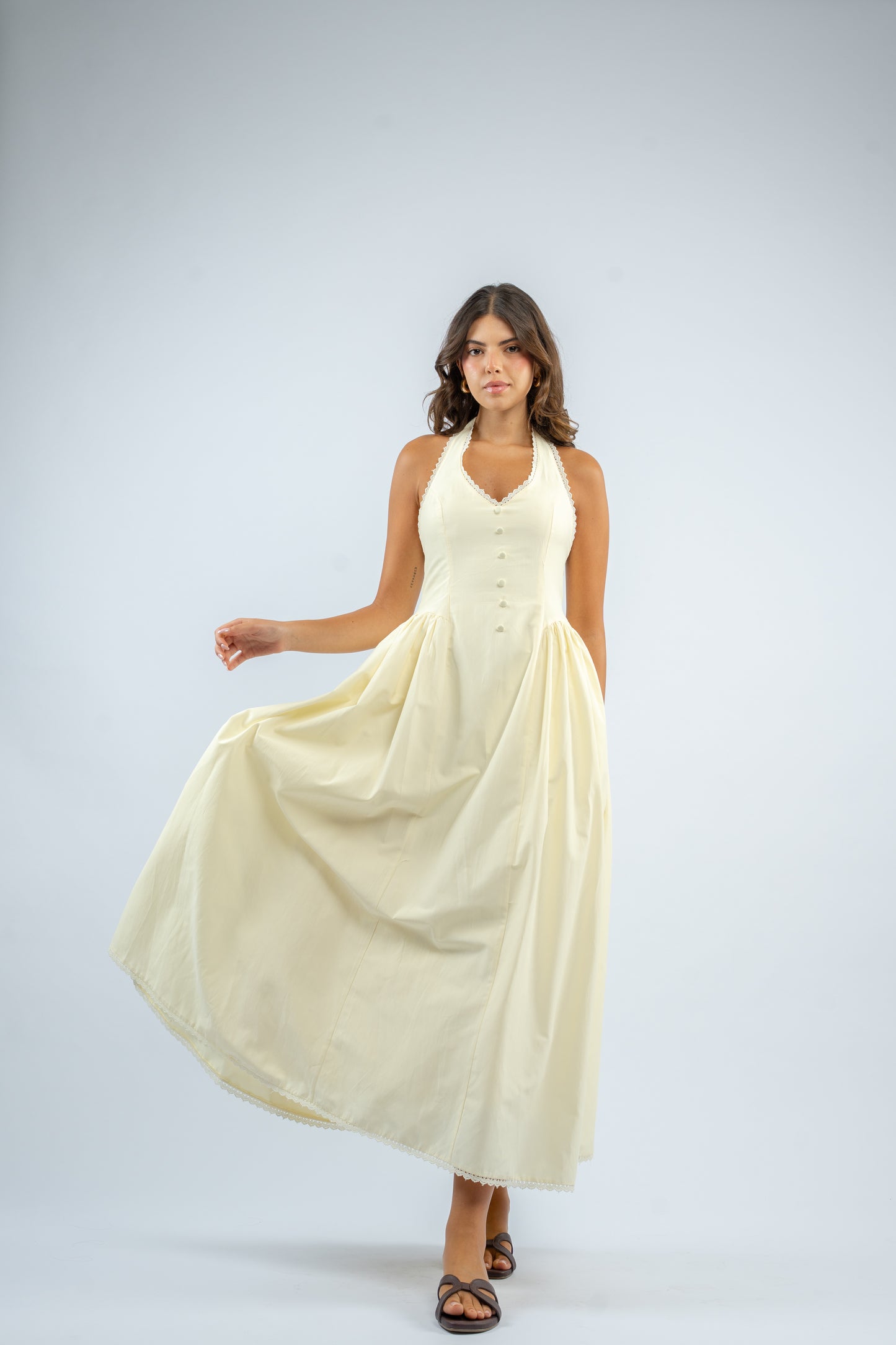 Halter button dress