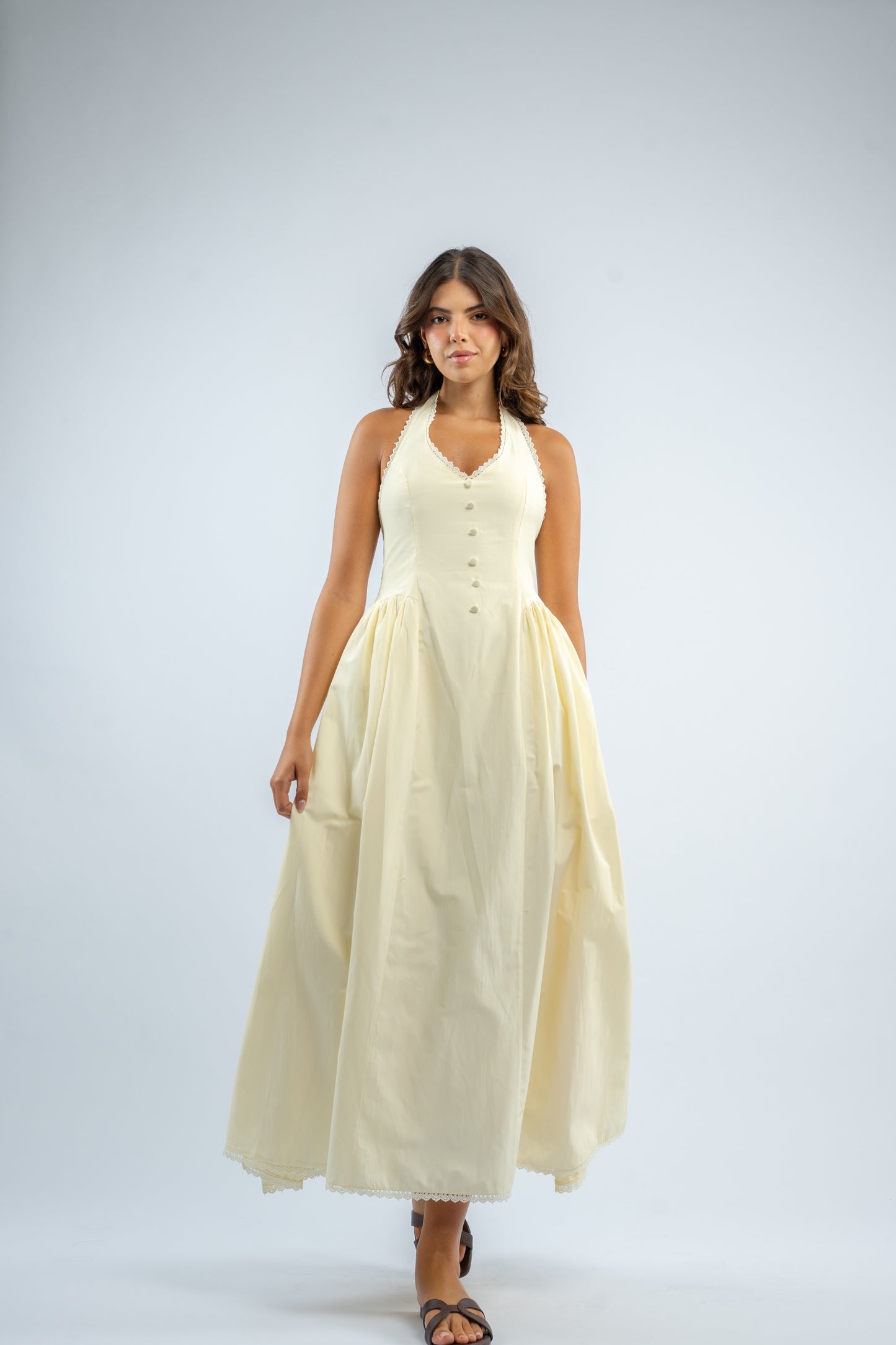 Halter button dress