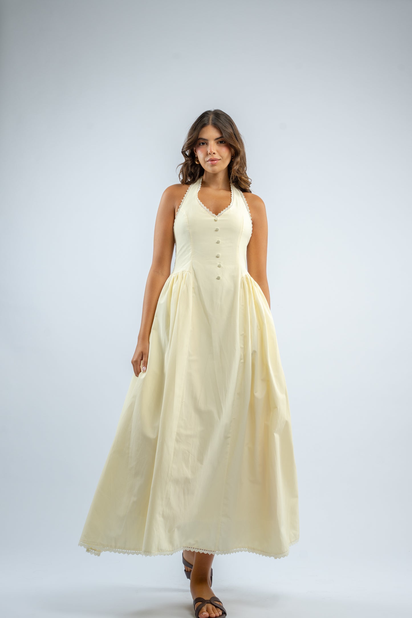 Halter button dress