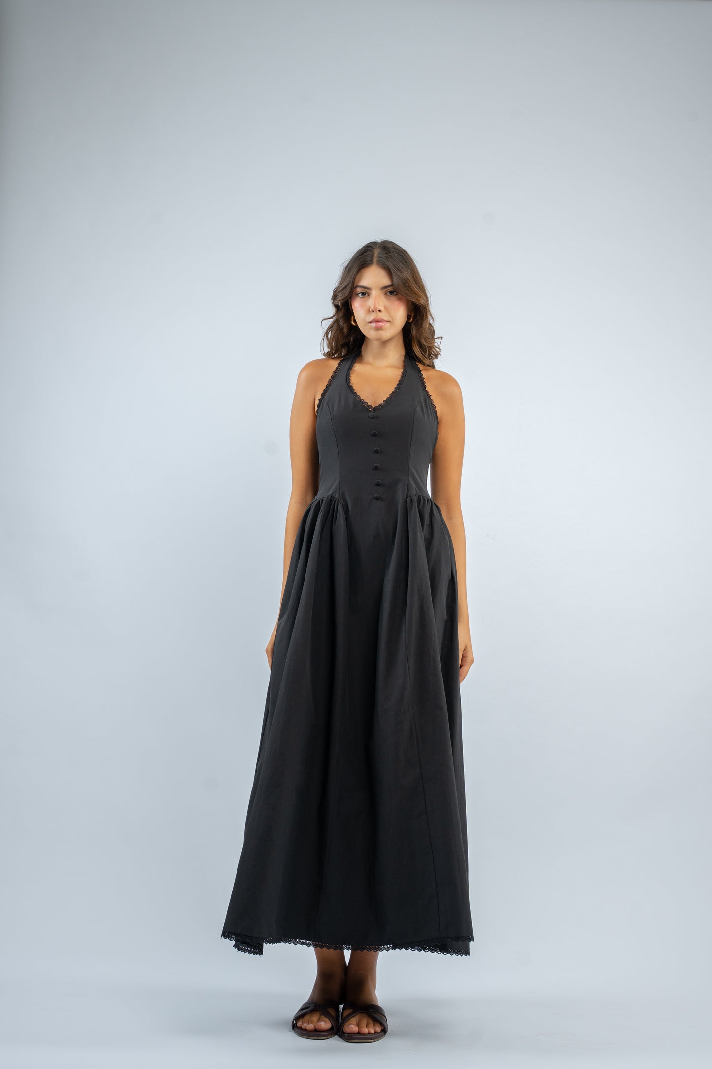 Halter button dress