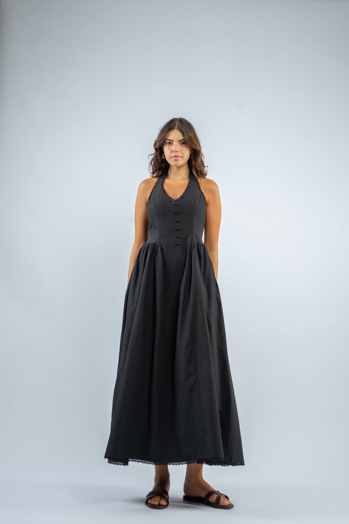 Halter button dress