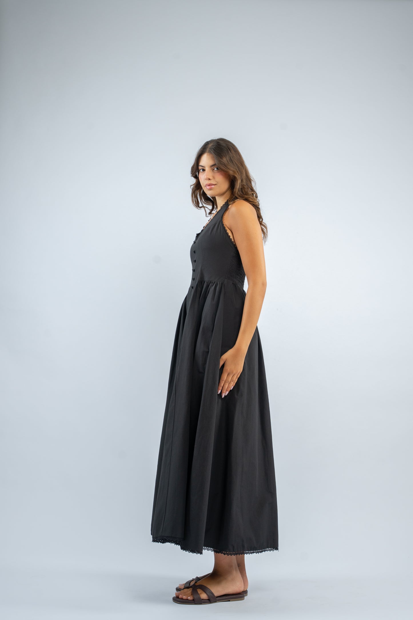 Halter button dress
