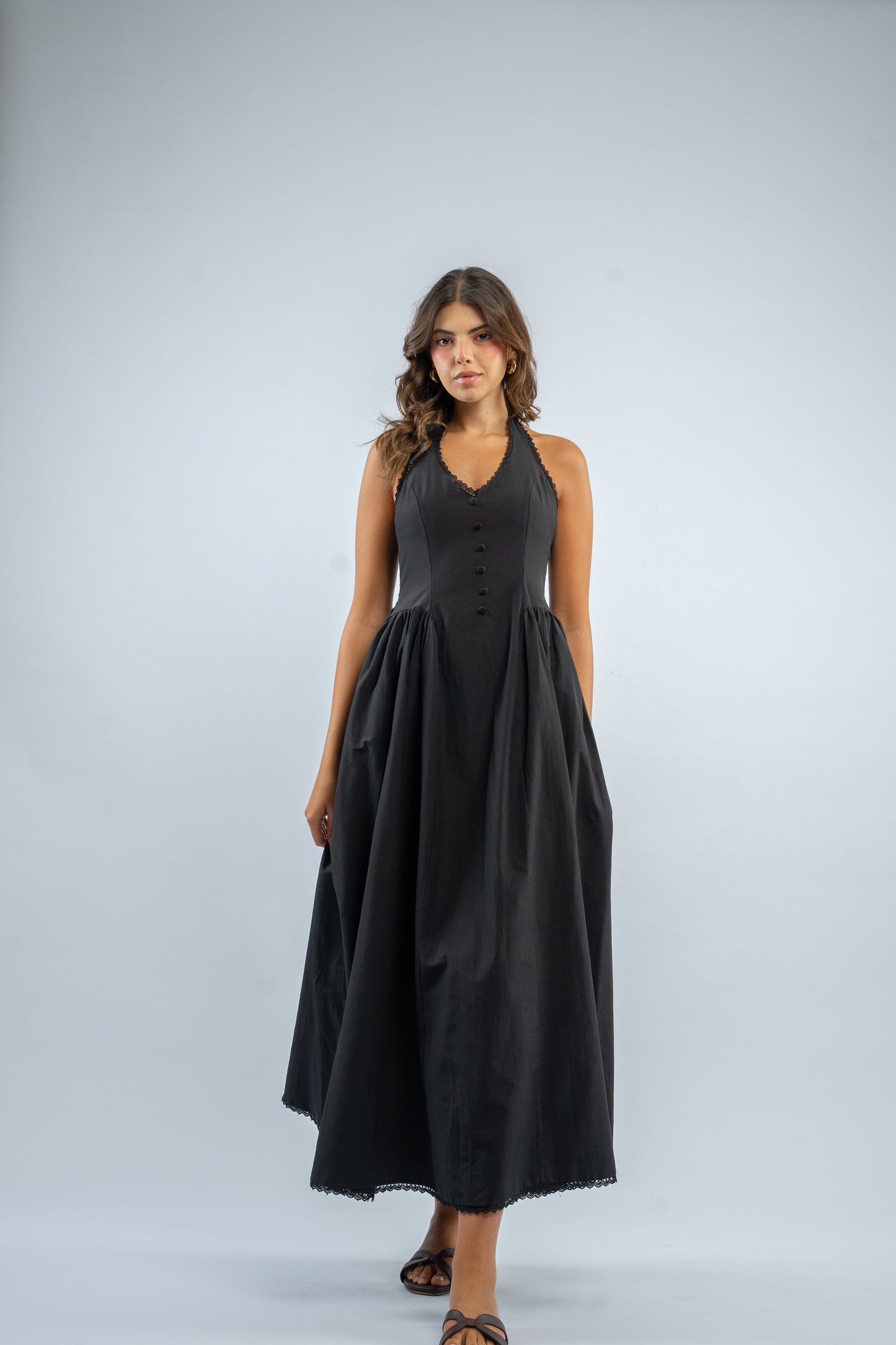 Halter button dress