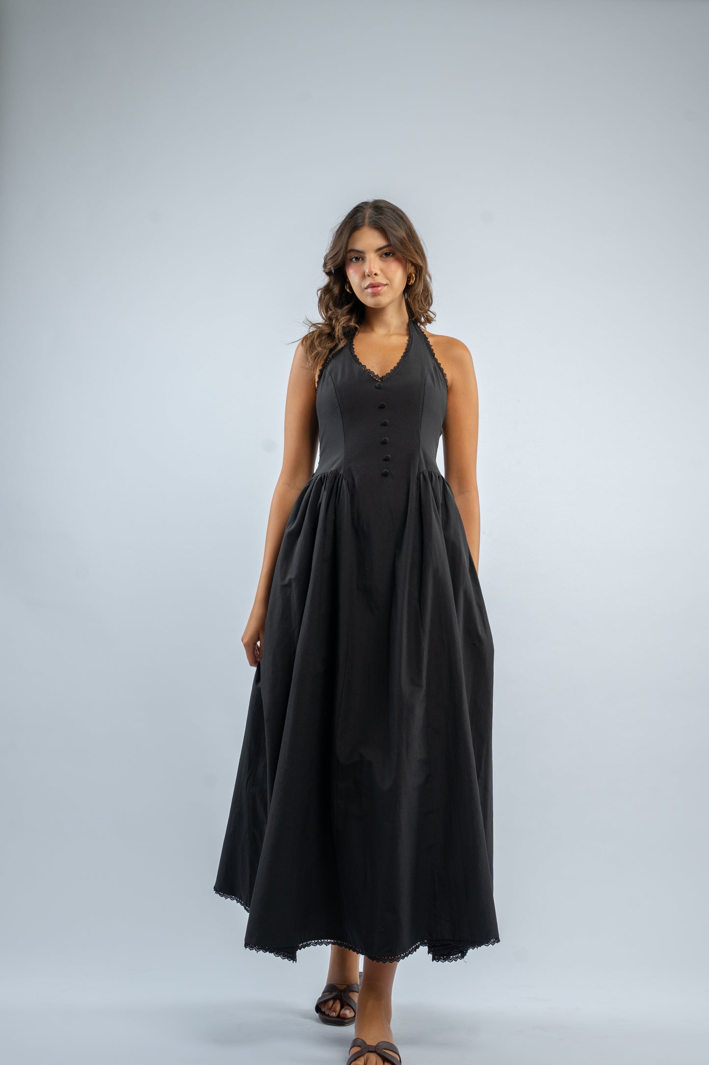 Halter button dress