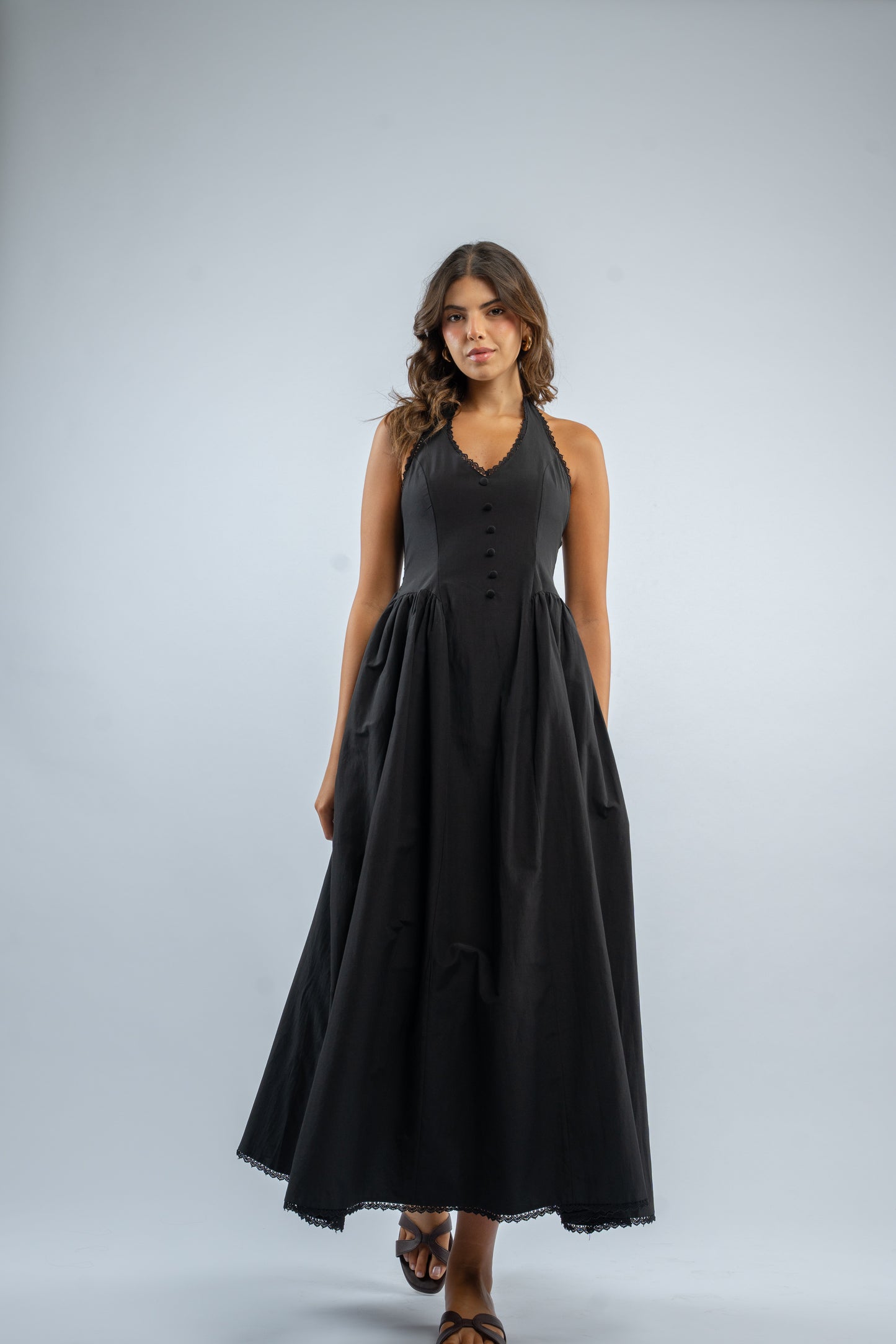 Halter button dress