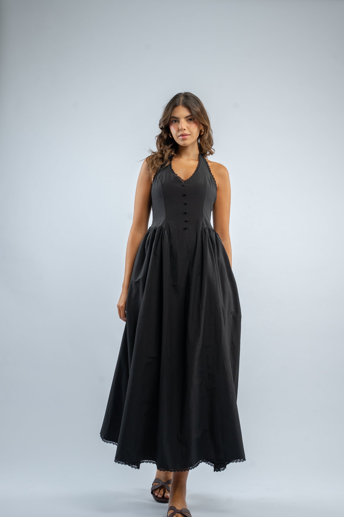 Halter button dress