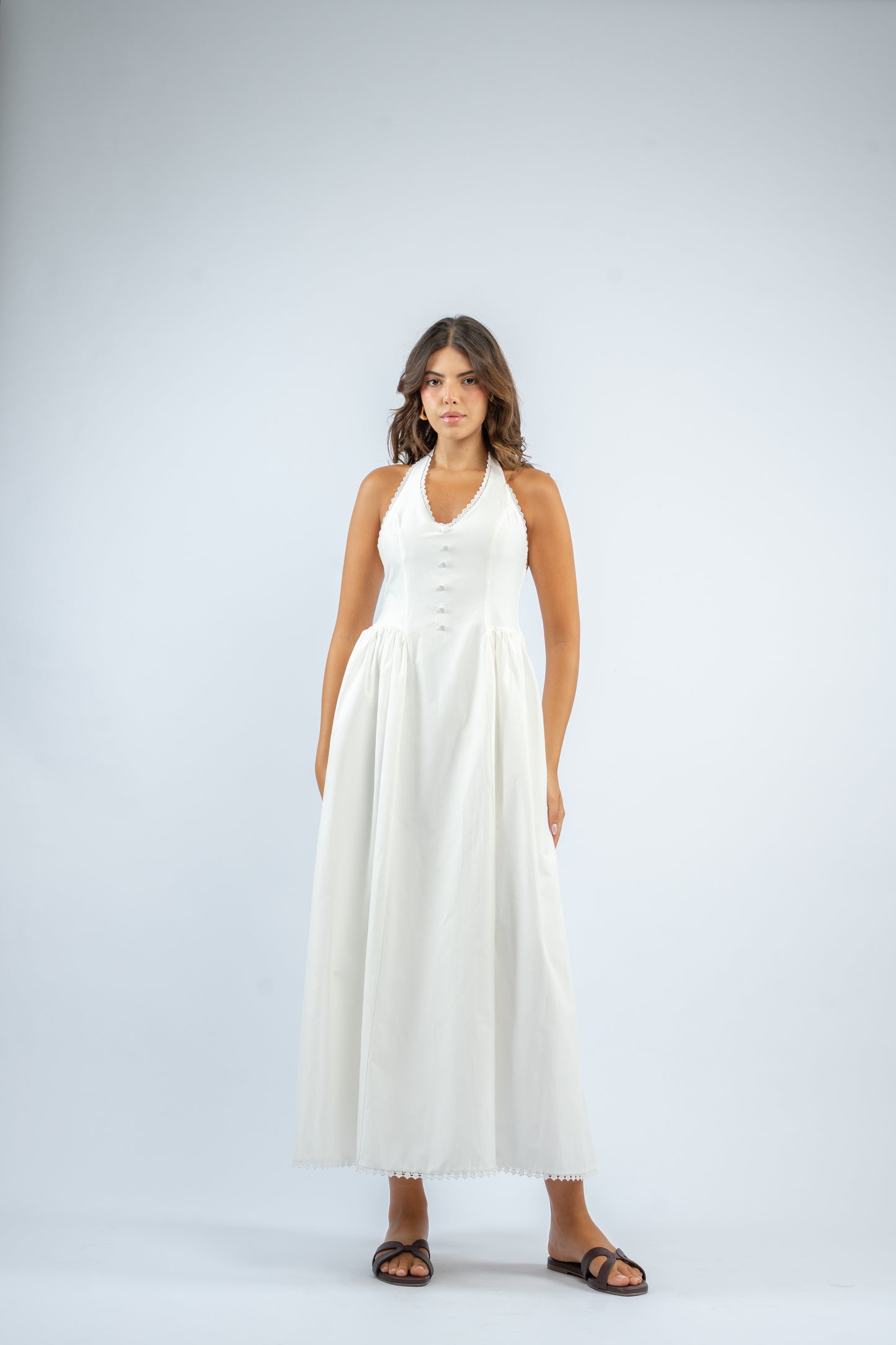 Halter button dress