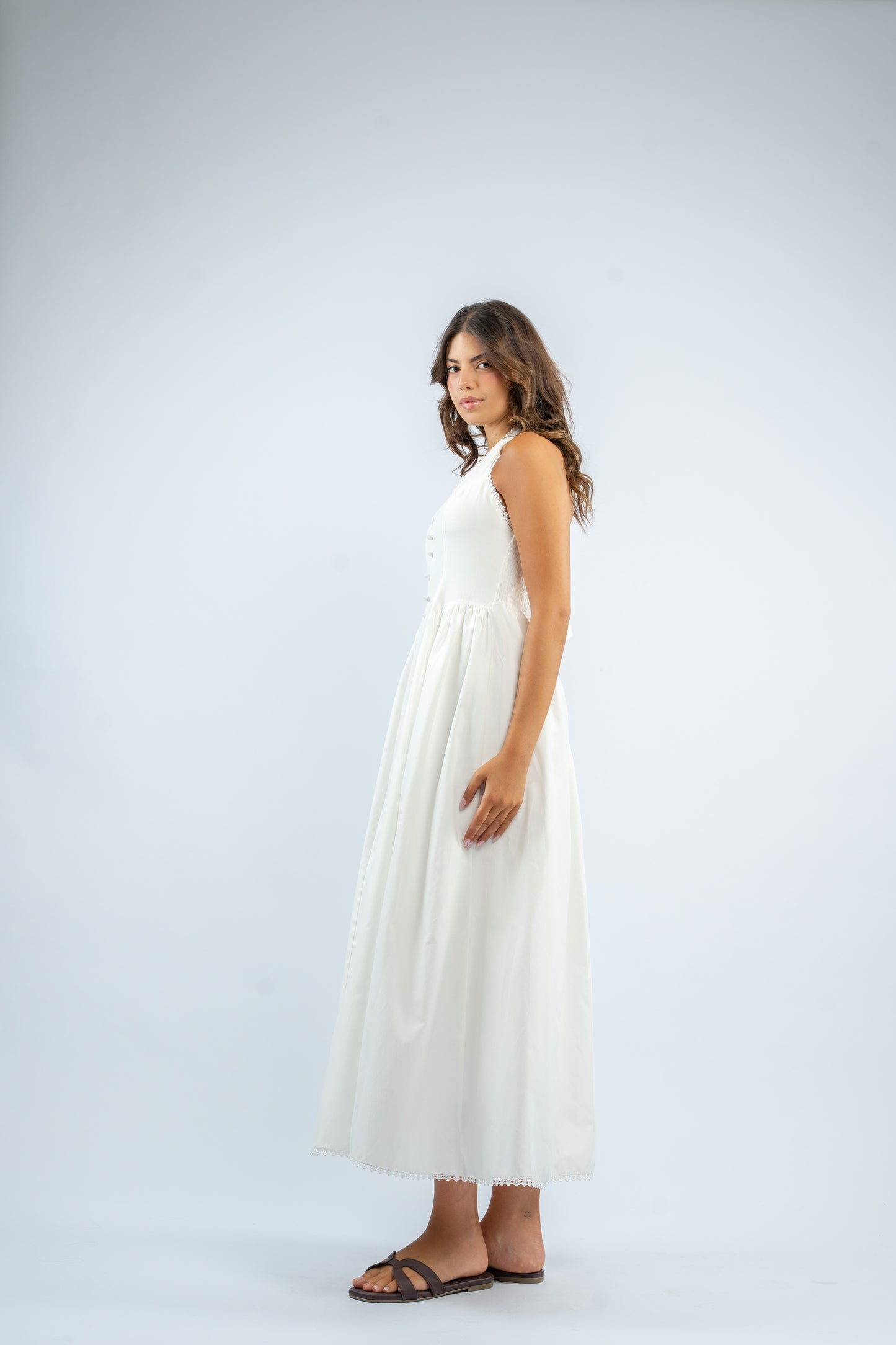 Halter button dress
