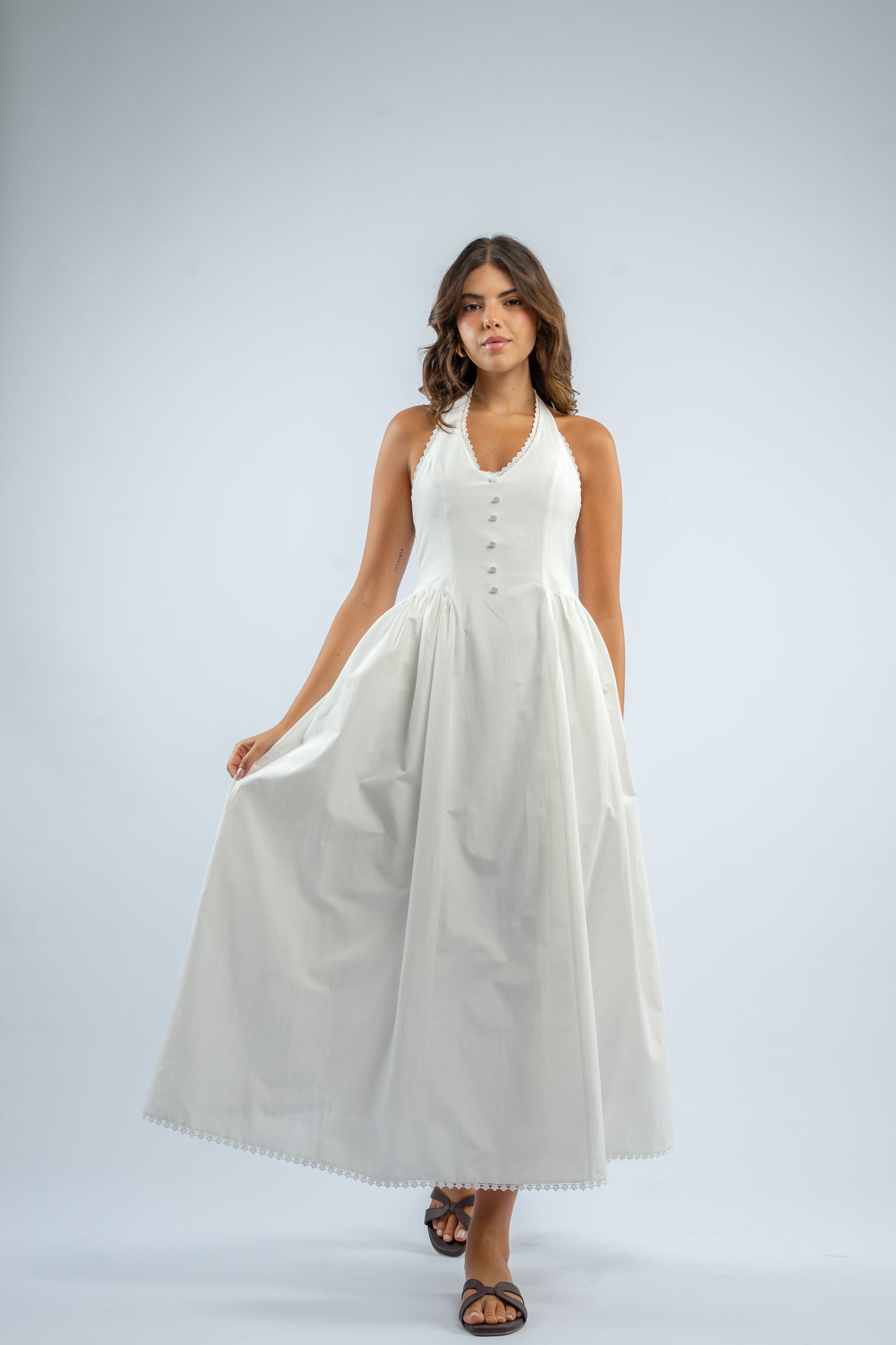 Halter button dress