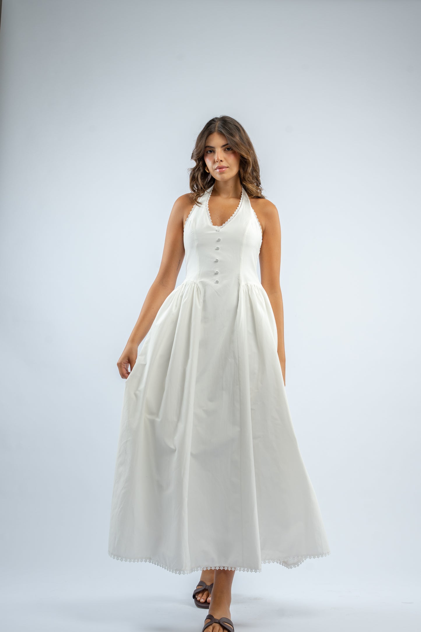Halter button dress